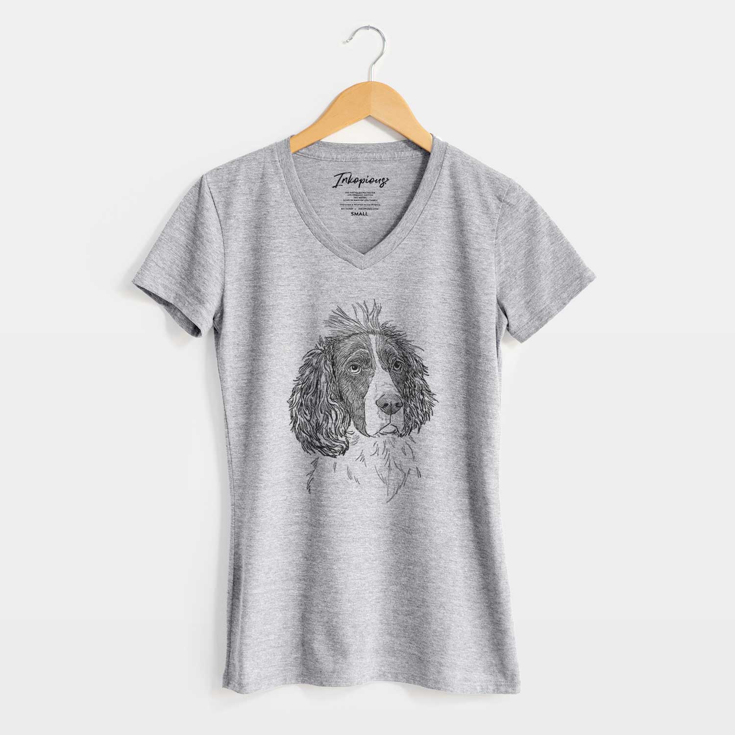 Doodled Fern the English Springer Spaniel - Women's V-neck Shirt