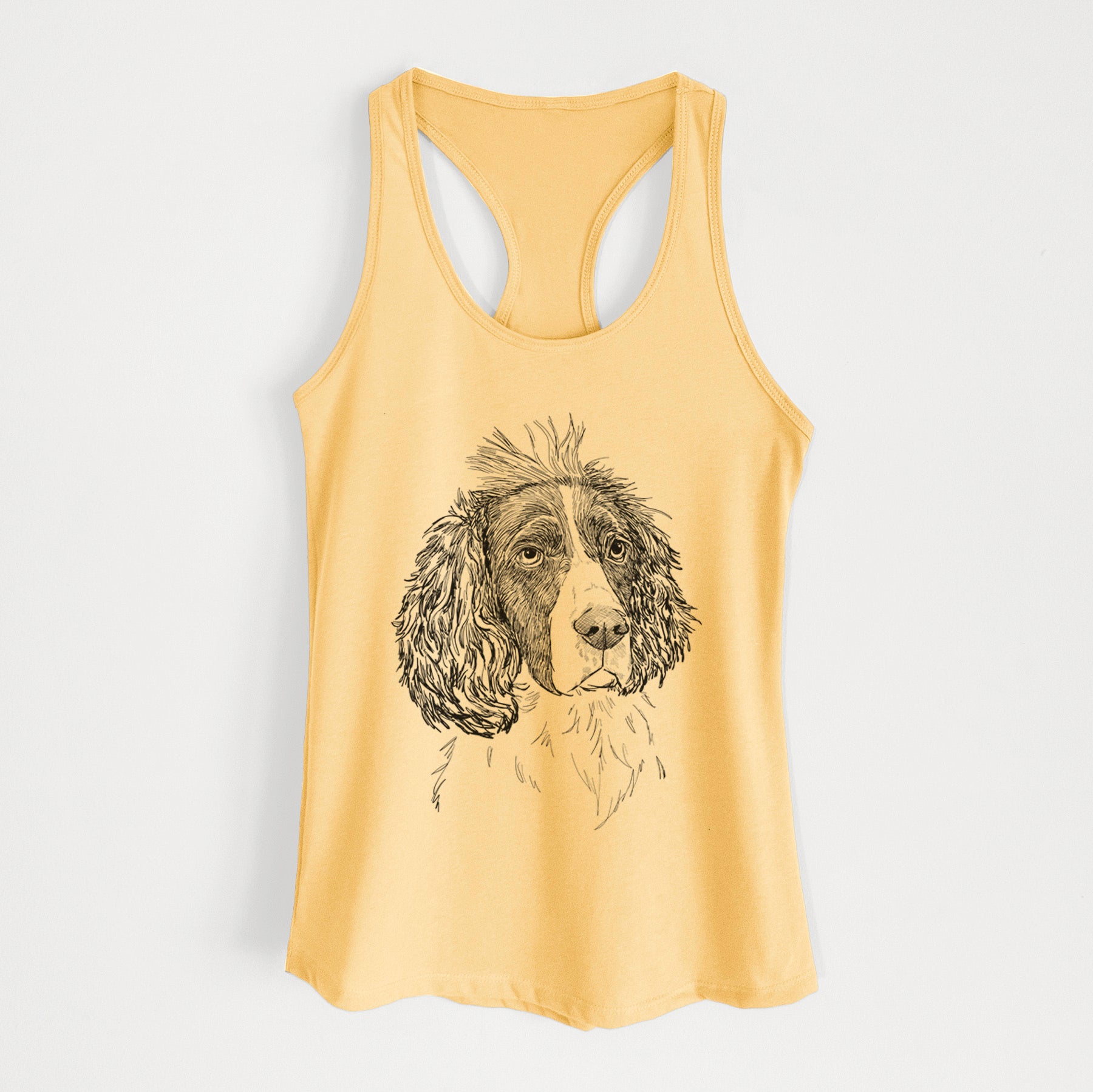 Doodled Fern the English Springer Spaniel - Women's Racerback Tanktop