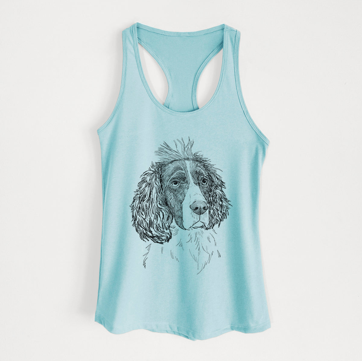 Doodled Fern the English Springer Spaniel - Women&#39;s Racerback Tanktop