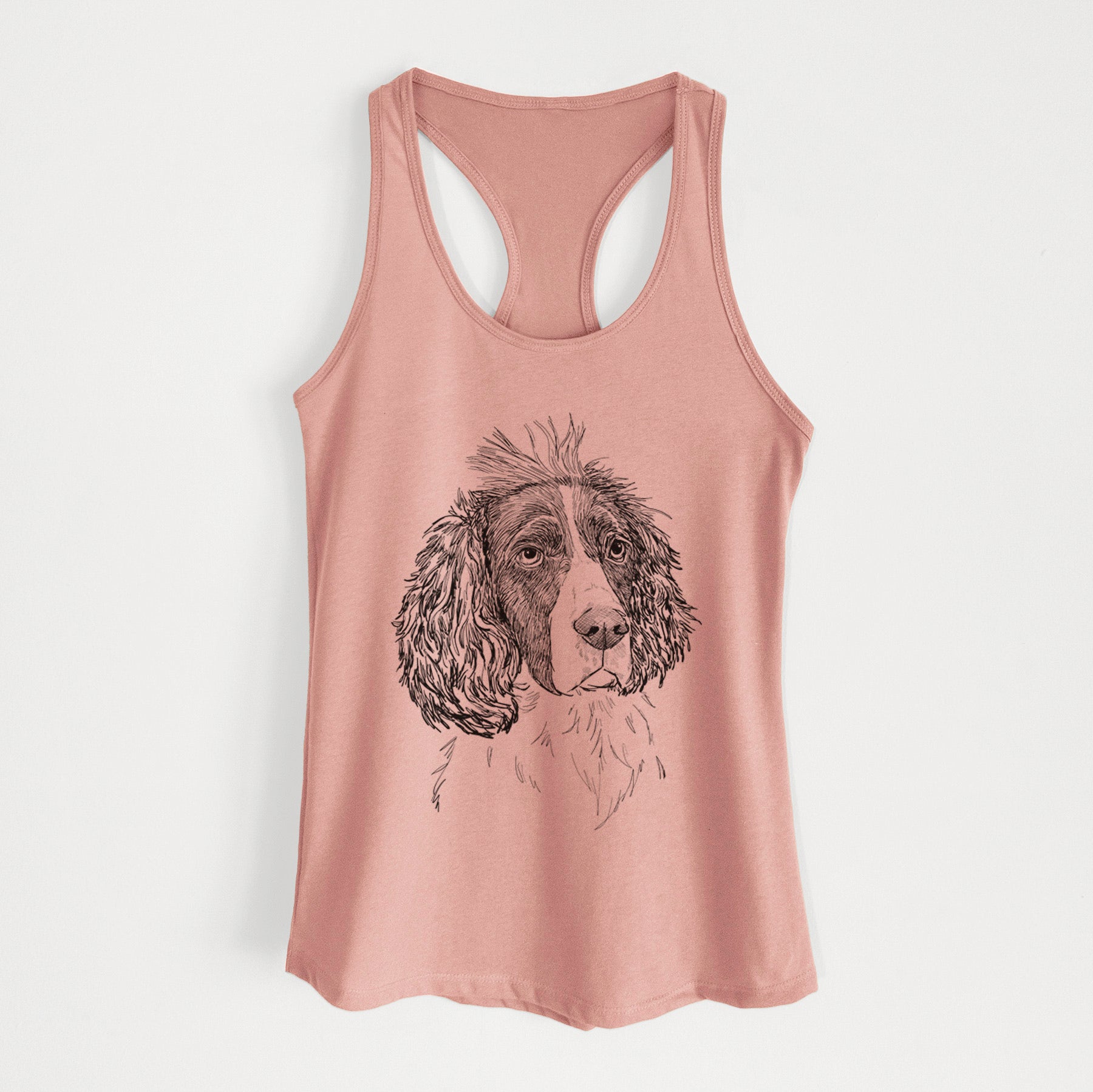 Doodled Fern the English Springer Spaniel - Women's Racerback Tanktop