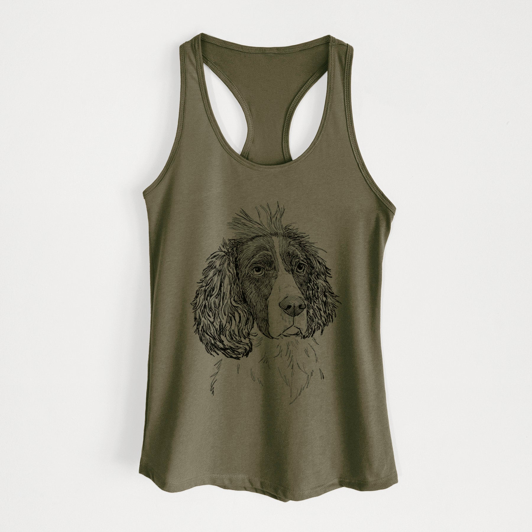 Doodled Fern the English Springer Spaniel - Women's Racerback Tanktop