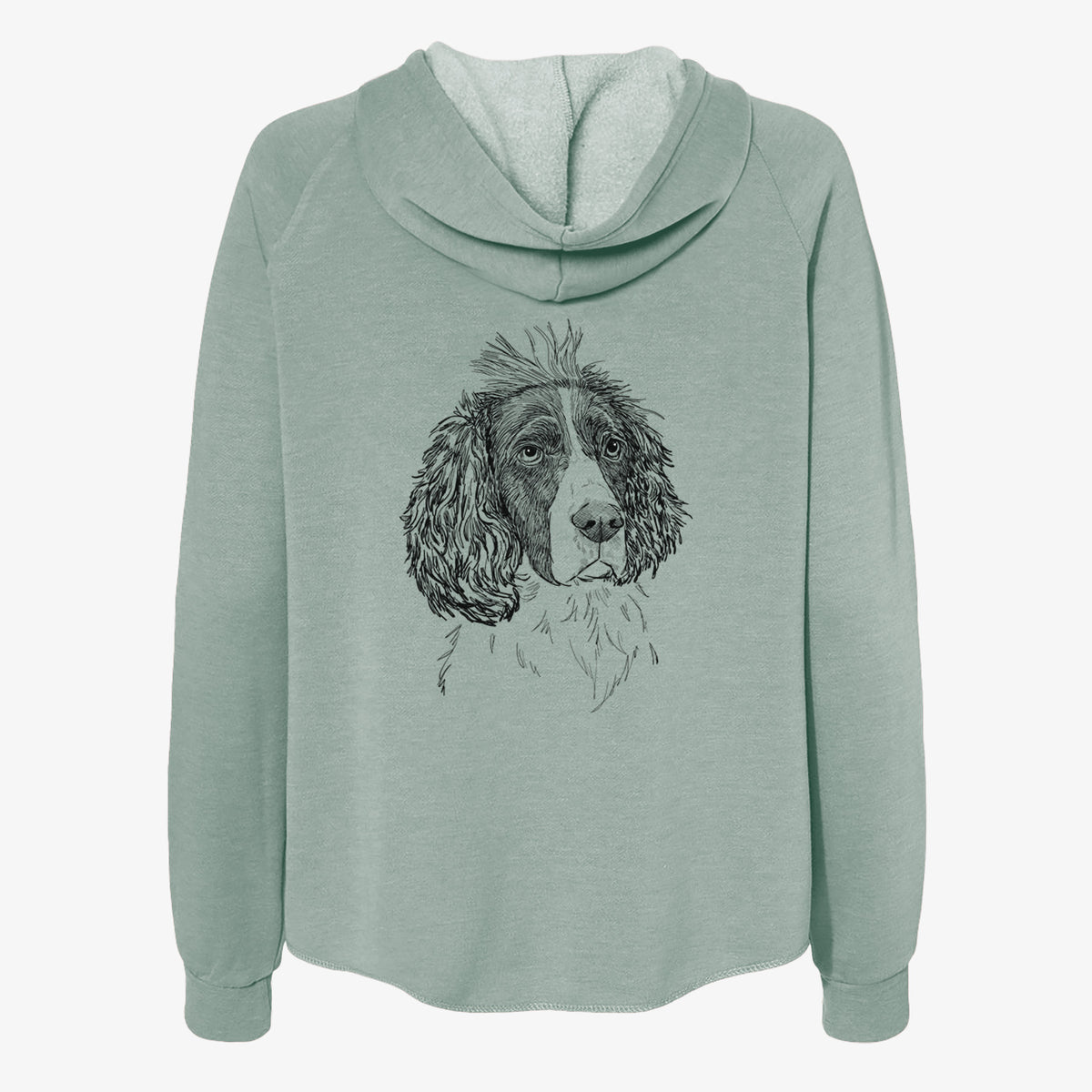 Doodled Fern the English Springer Spaniel - Women's Cali Wave Zip-Up Sweatshirt