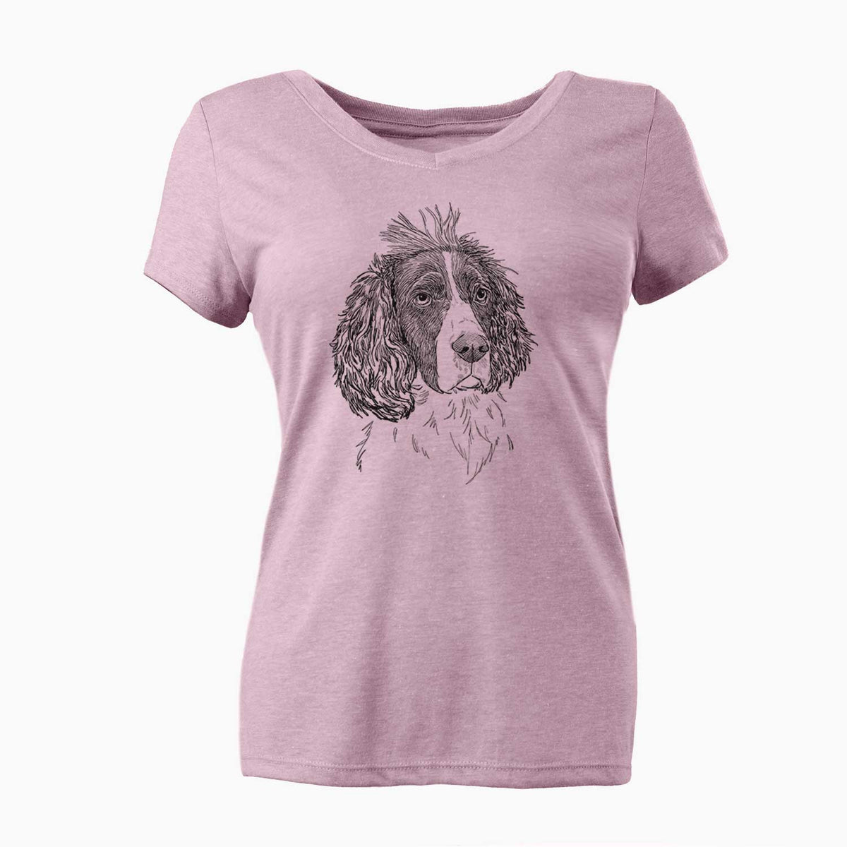 Doodled Fern the English Springer Spaniel - Women's V-neck Shirt