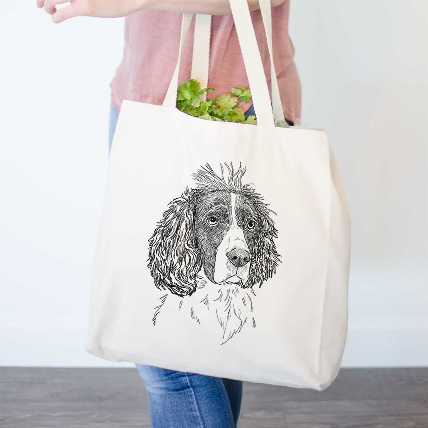 Doodled Fern the English Springer Spaniel - Tote Bag