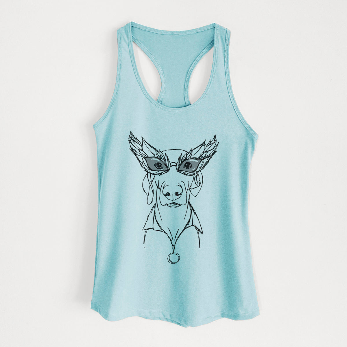 Doodled Fez E Weegles the Weimaraner - Women&#39;s Racerback Tanktop