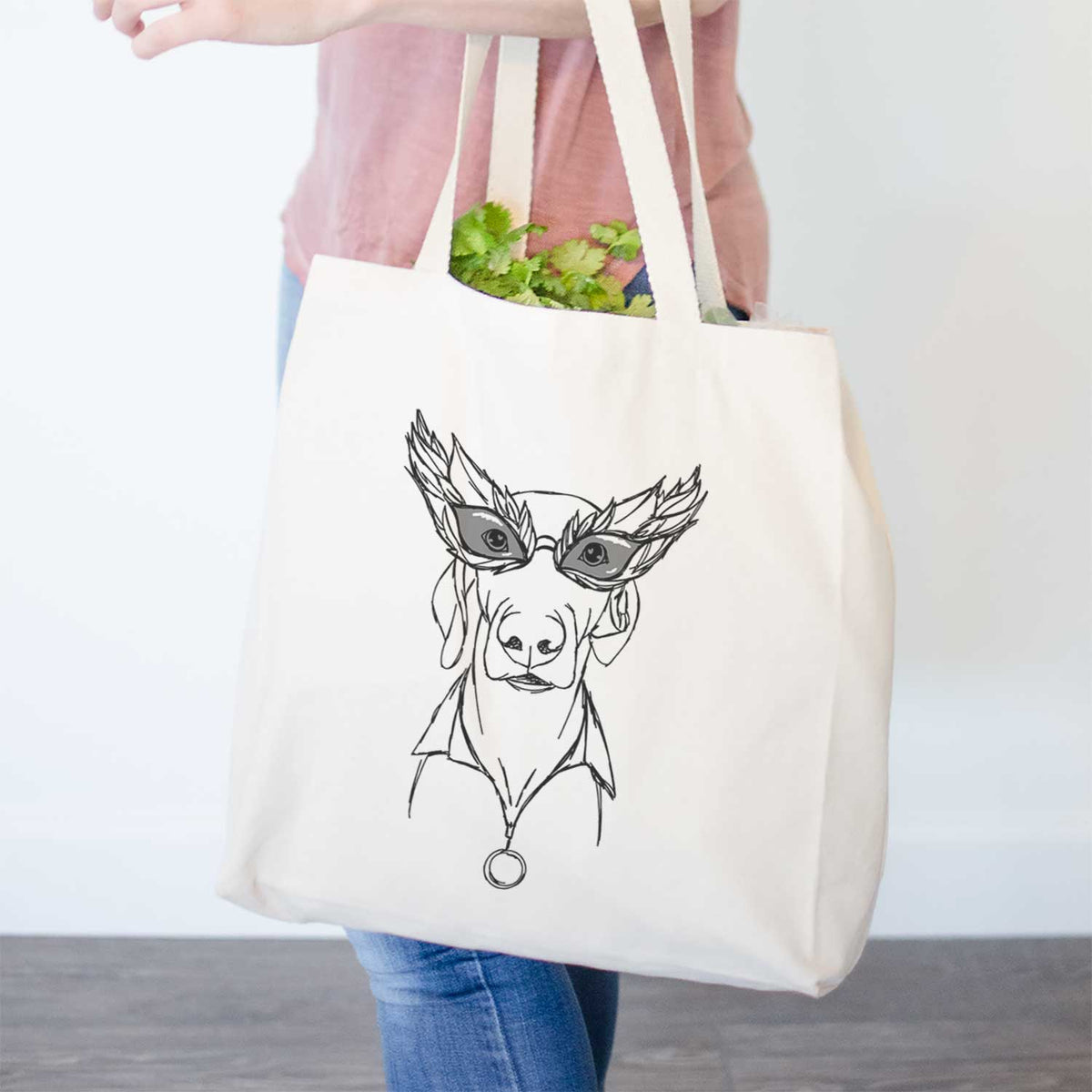 Doodled Fez E Weegles the Weimaraner - Tote Bag