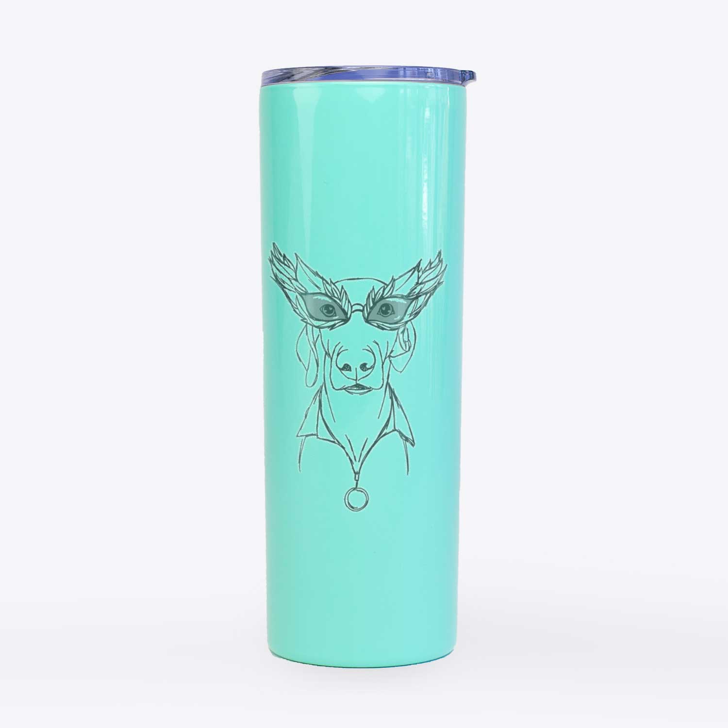 Doodled Fez E Weegles the Weimaraner - 20oz Skinny Tumbler