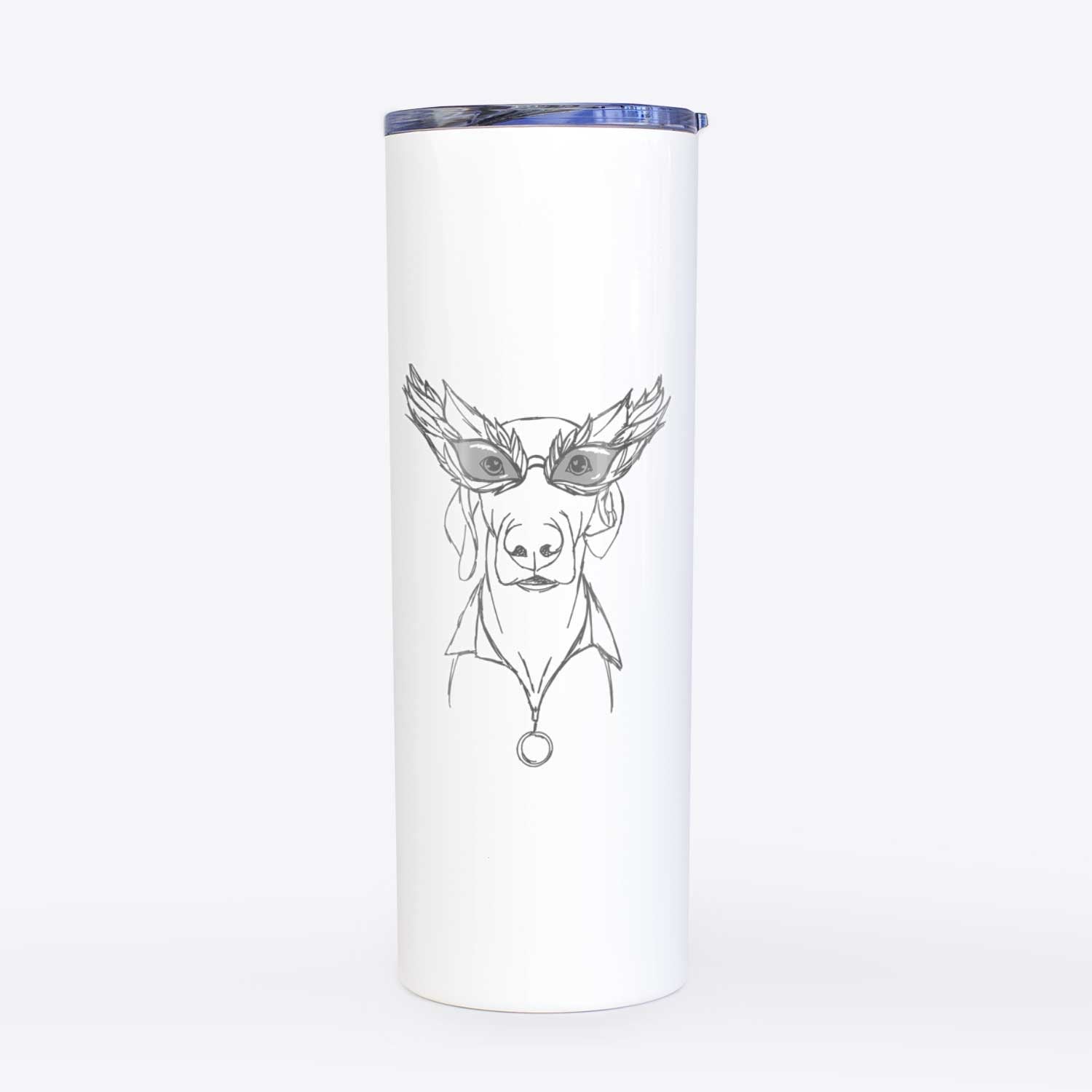 Doodled Fez E Weegles the Weimaraner - 20oz Skinny Tumbler