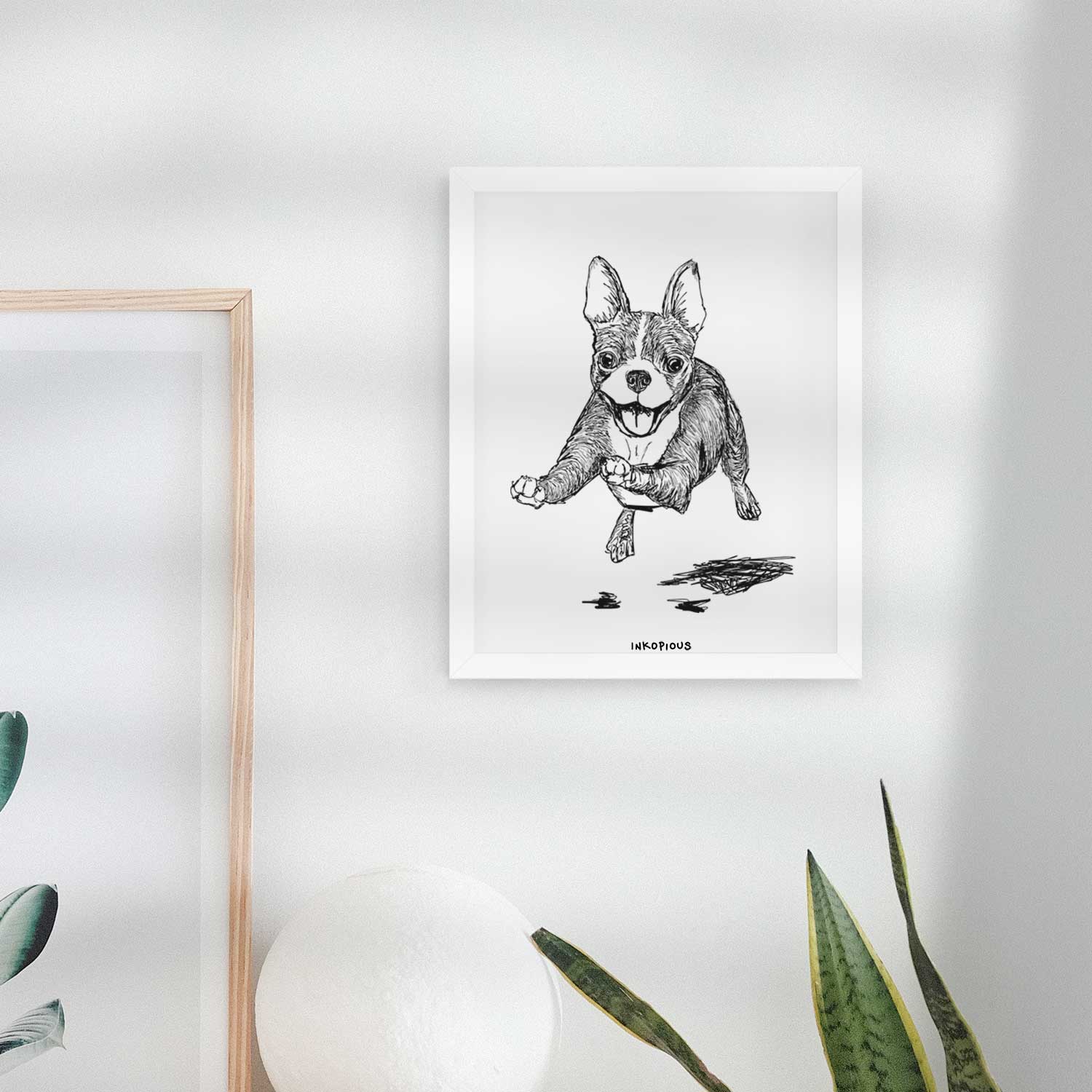 Doodled FiFi the Boston Terrier Art Print