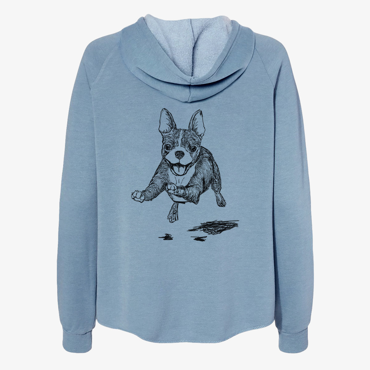 Doodled FiFi the Boston Terrier - Women's Cali Wave Zip-Up Sweatshirt