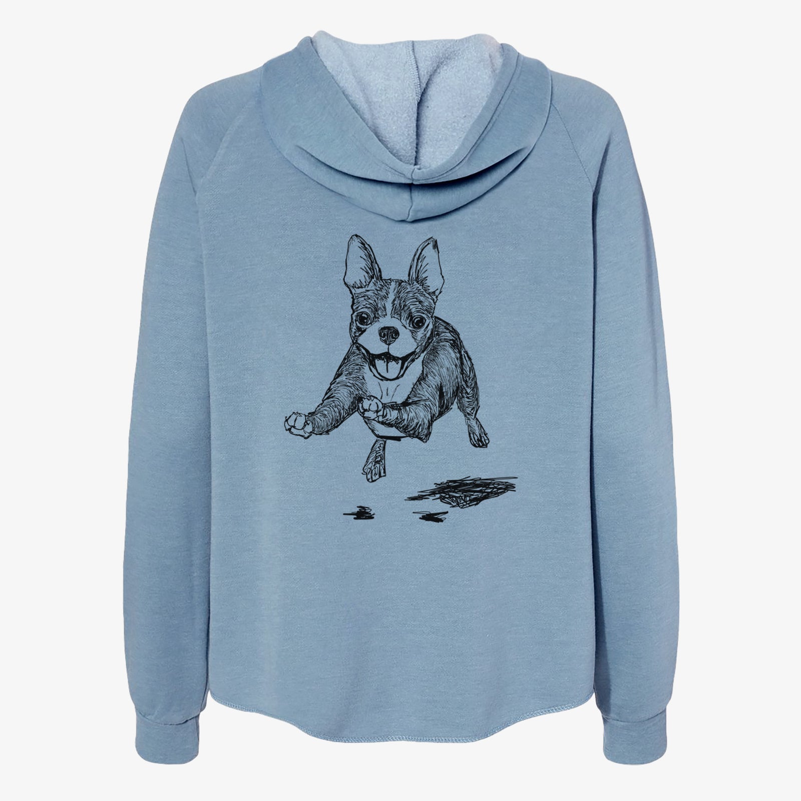 Doodled FiFi the Boston Terrier - Women's Cali Wave Zip-Up Sweatshirt