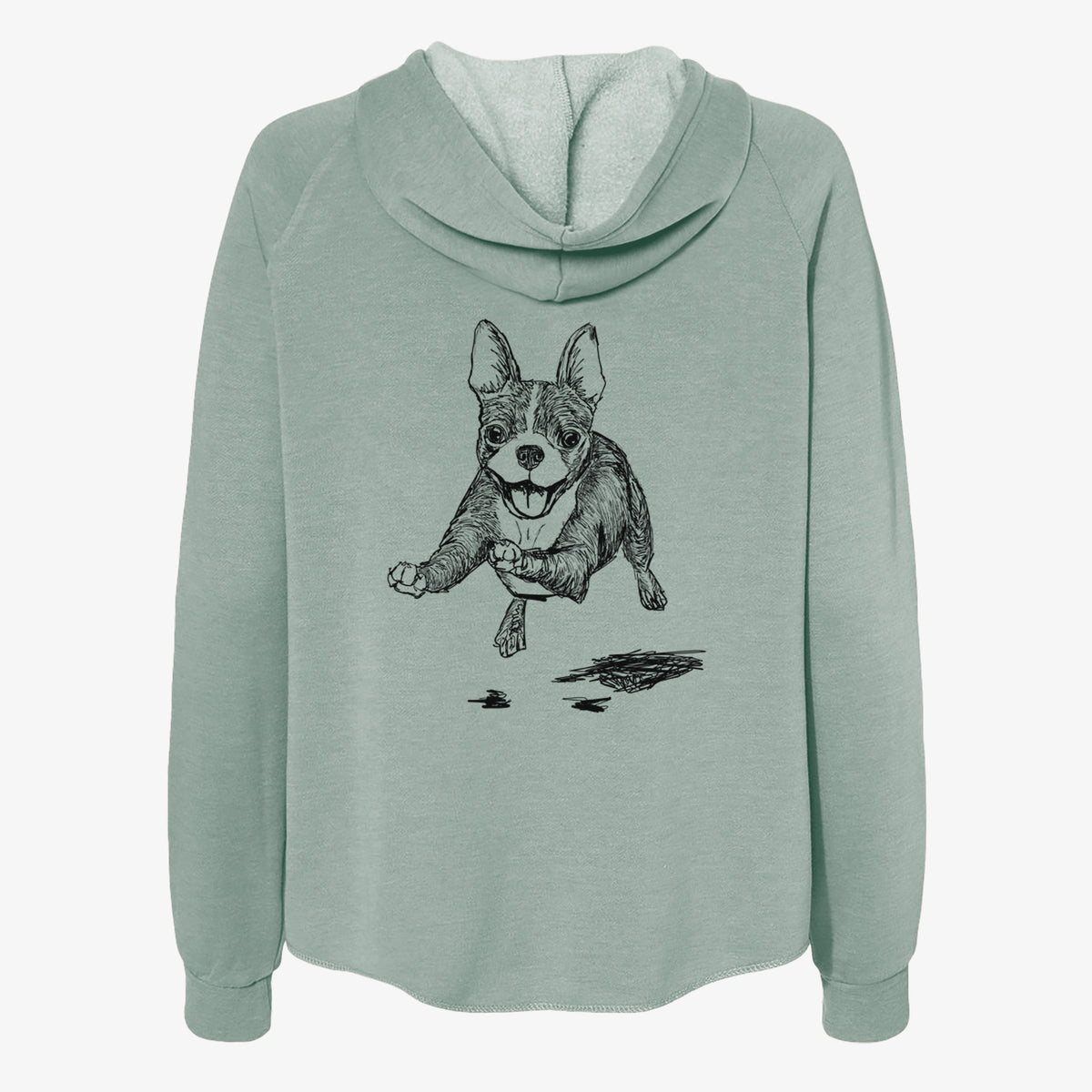 Doodled FiFi the Boston Terrier - Women's Cali Wave Zip-Up Sweatshirt