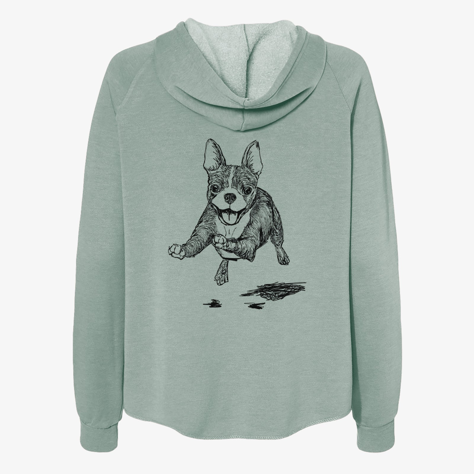Doodled FiFi the Boston Terrier - Women's Cali Wave Zip-Up Sweatshirt