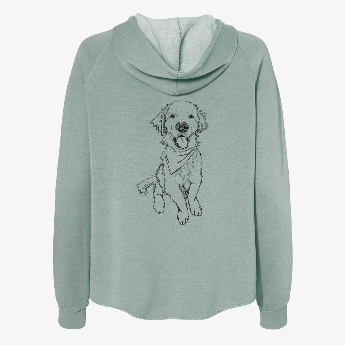 Doodled Finley the Golden Retriever Puppy - Women's Cali Wave Zip-Up Sweatshirt