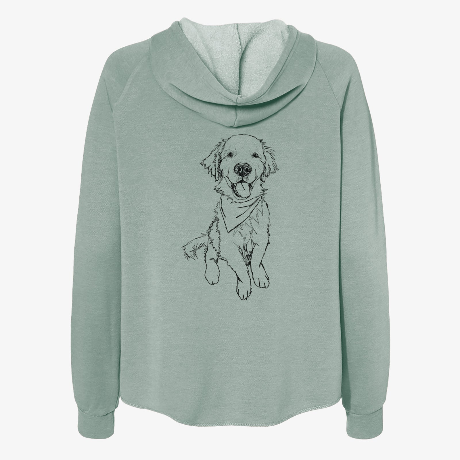 Doodled Finley the Golden Retriever Puppy - Women's Cali Wave Zip-Up Sweatshirt