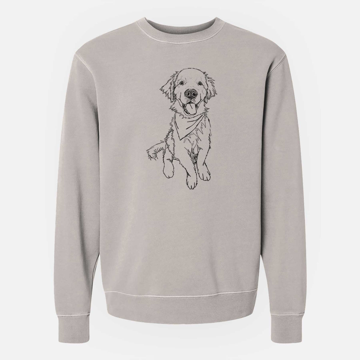 Doodled Finley the Golden Retriever Puppy - Unisex Pigment Dyed Crew Sweatshirt