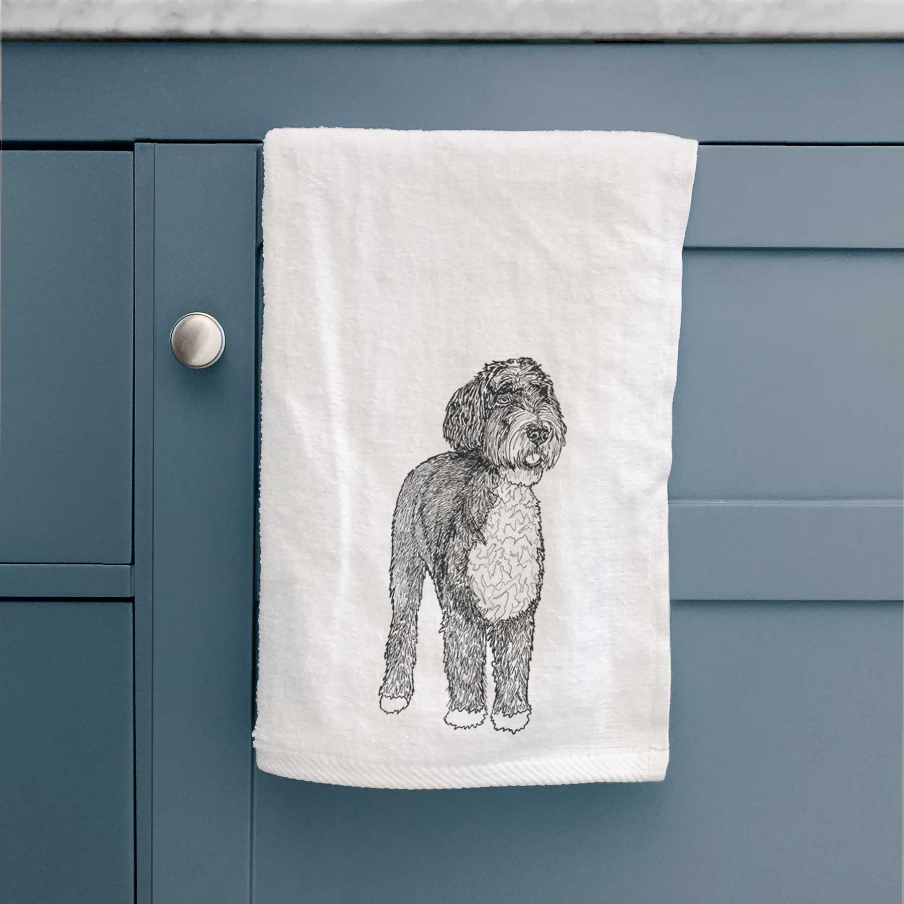 Doodled Finn the Bernedoodle Decorative Hand Towel