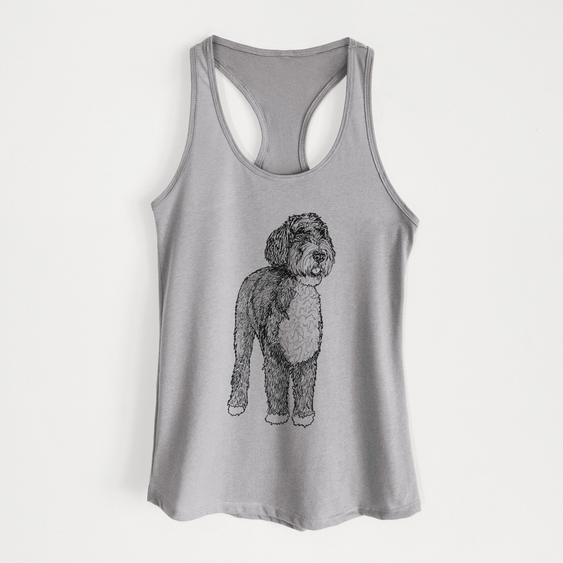 Doodled Finn the Bernedoodle - Women's Racerback Tanktop