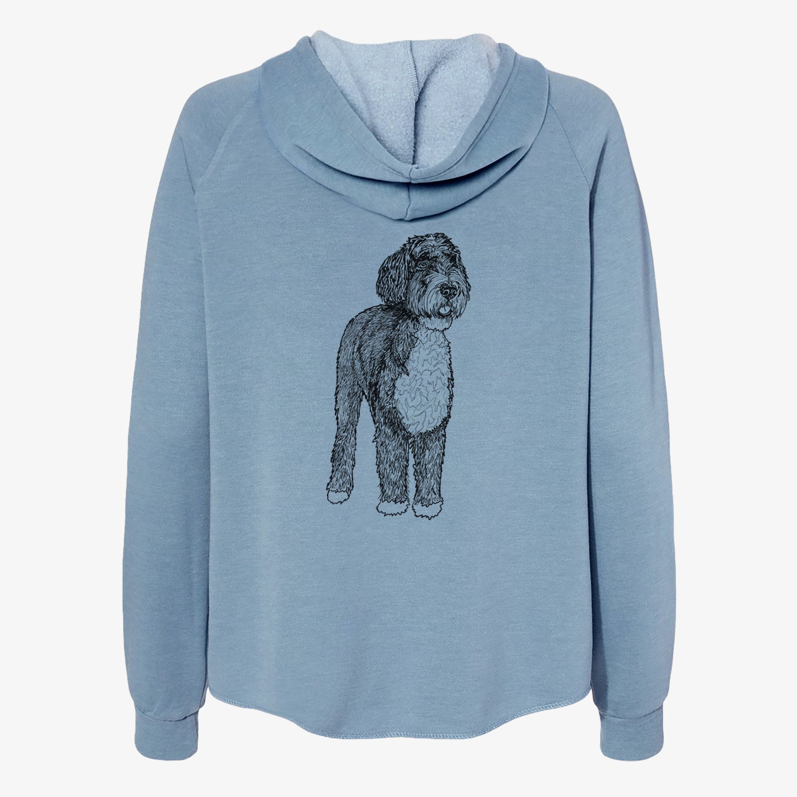 Doodled Finn the Bernedoodle - Women's Cali Wave Zip-Up Sweatshirt