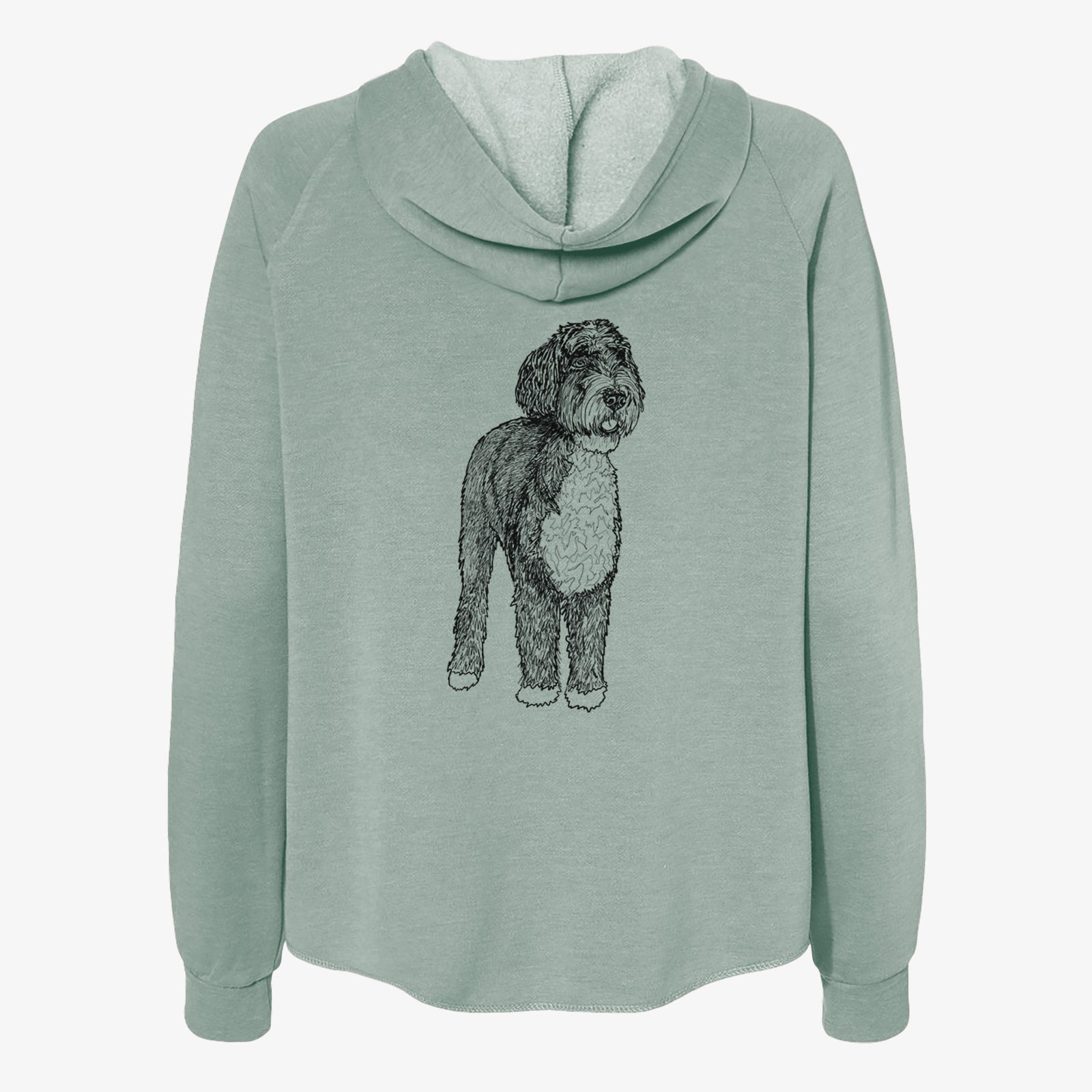 Doodled Finn the Bernedoodle - Women's Cali Wave Zip-Up Sweatshirt