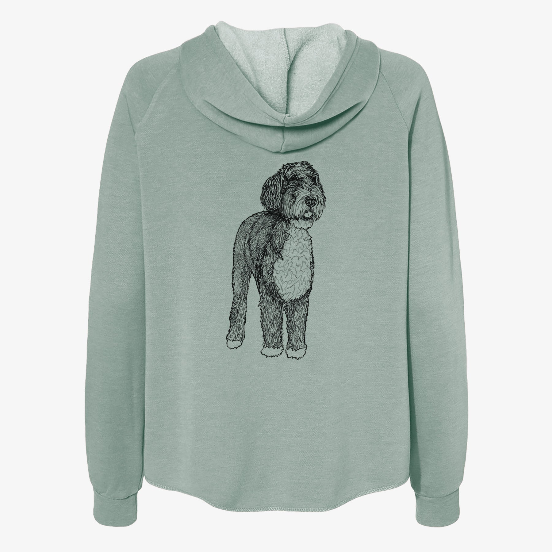 Doodled Finn the Bernedoodle - Women's Cali Wave Zip-Up Sweatshirt