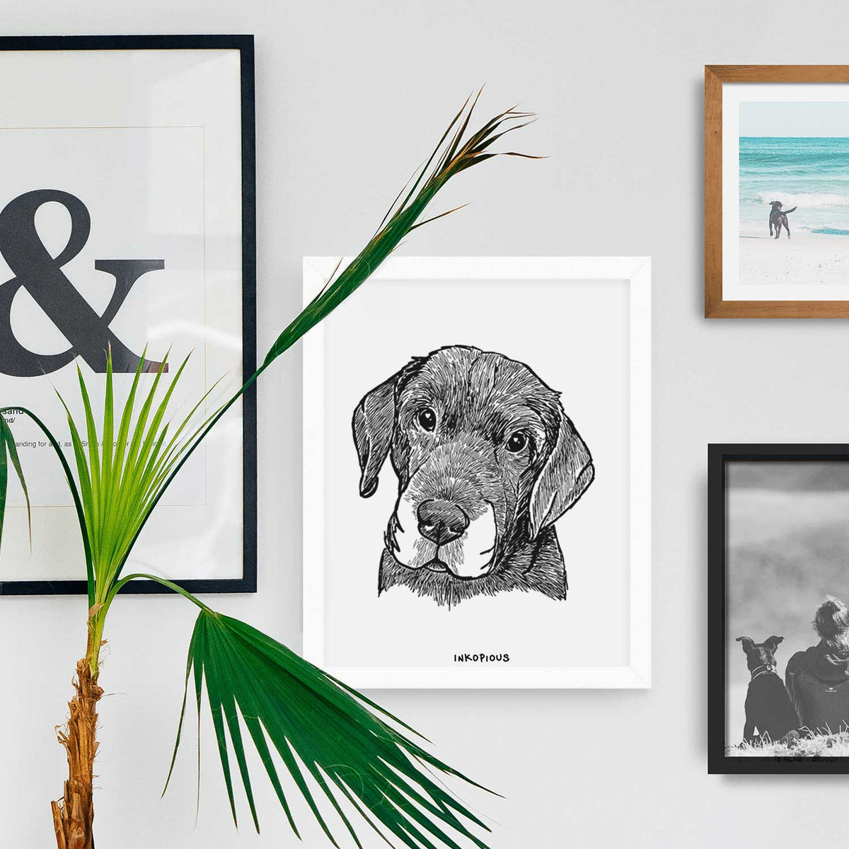 Doodled Finnegan the Shar Pei Beagle Mix Art Print