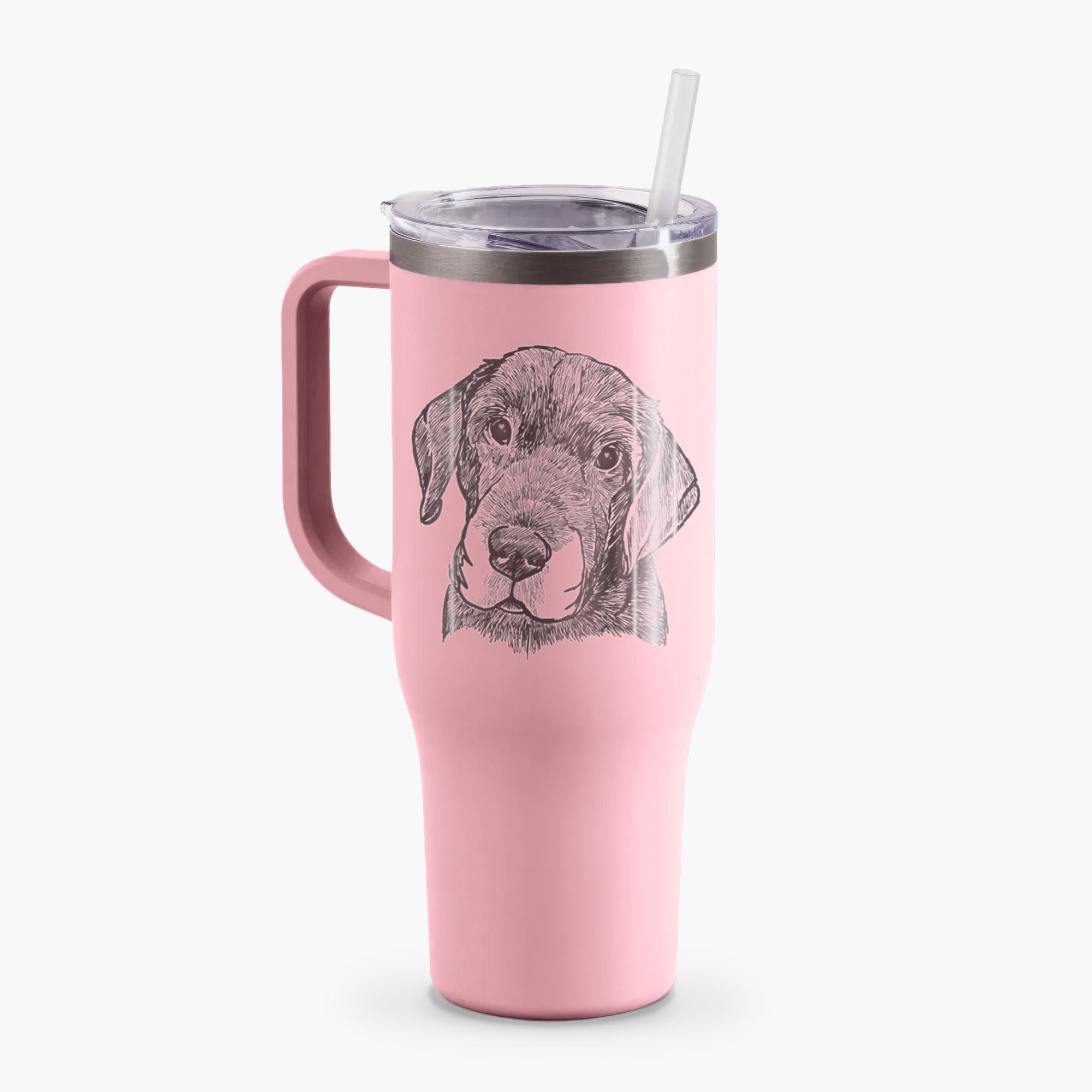 Doodled Finnegan the Shar Pei Beagle Mix - 40oz Tumbler with Handle