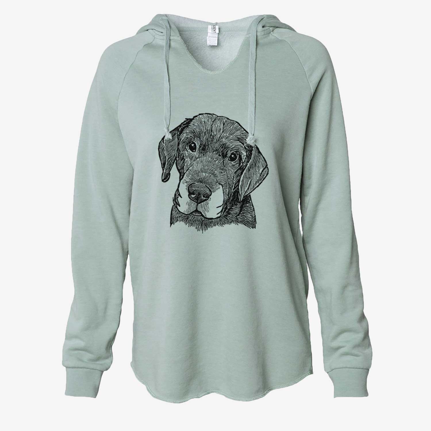 Doodled Finnegan the Shar Pei Beagle Mix - Cali Wave Hooded Sweatshirt