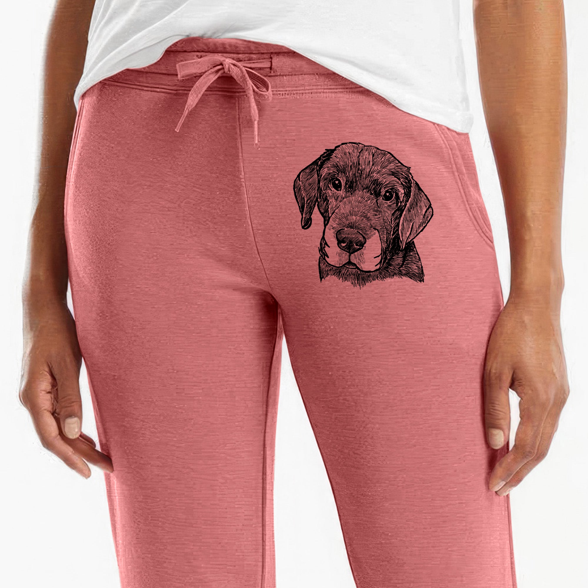 Doodled Finnegan the Shar Pei Beagle Mix - Women's Cali Wave Joggers