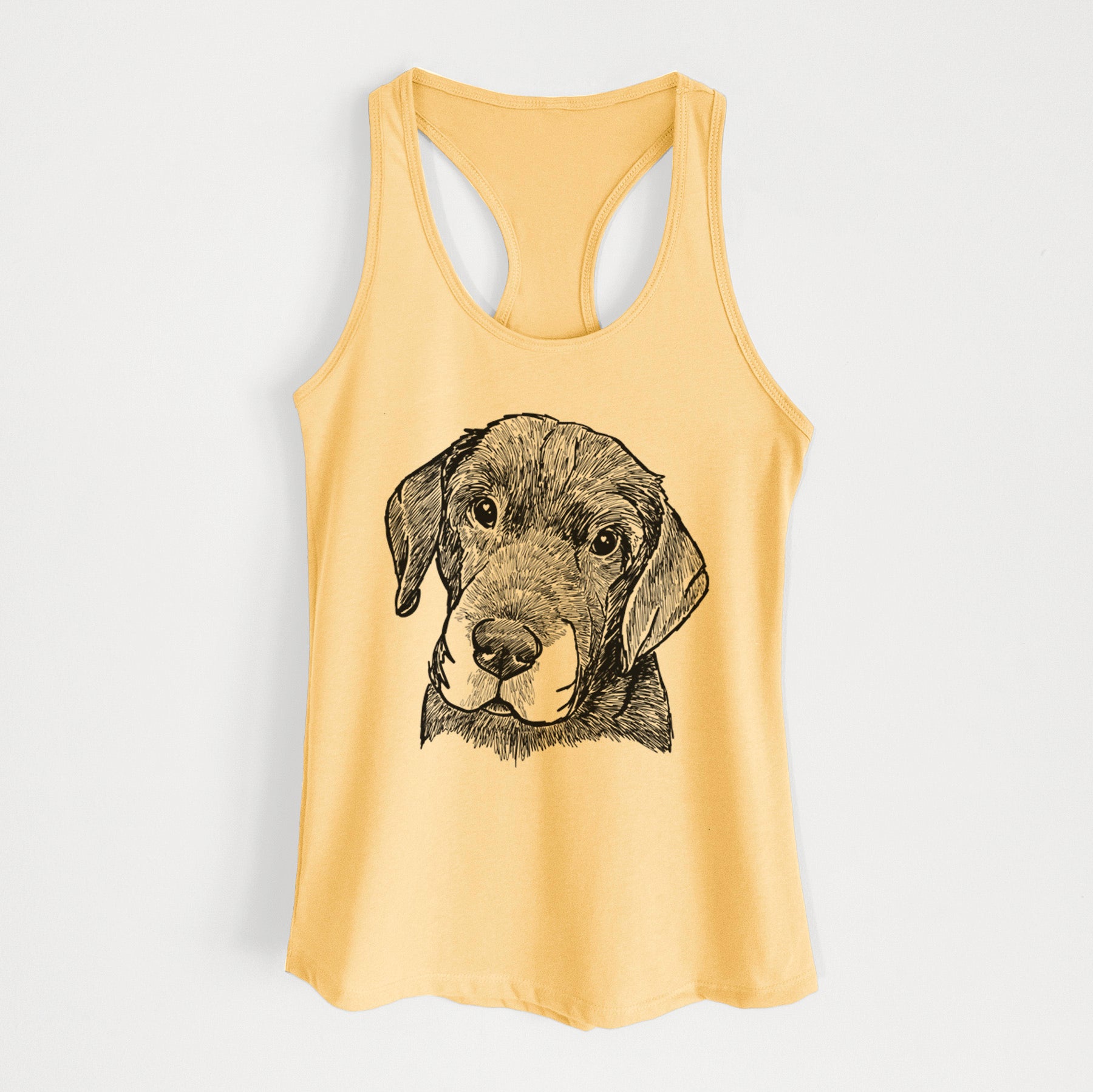 Doodled Finnegan the Shar Pei Beagle Mix - Women's Racerback Tanktop