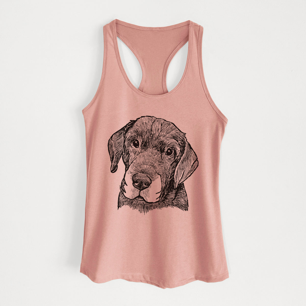 Doodled Finnegan the Shar Pei Beagle Mix - Women's Racerback Tanktop