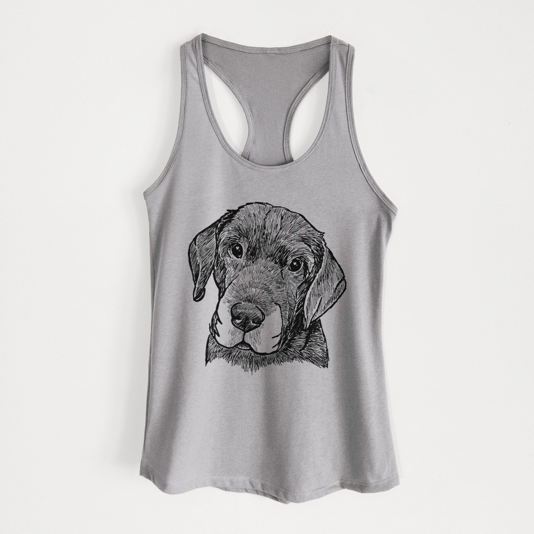 Doodled Finnegan the Shar Pei Beagle Mix - Women's Racerback Tanktop