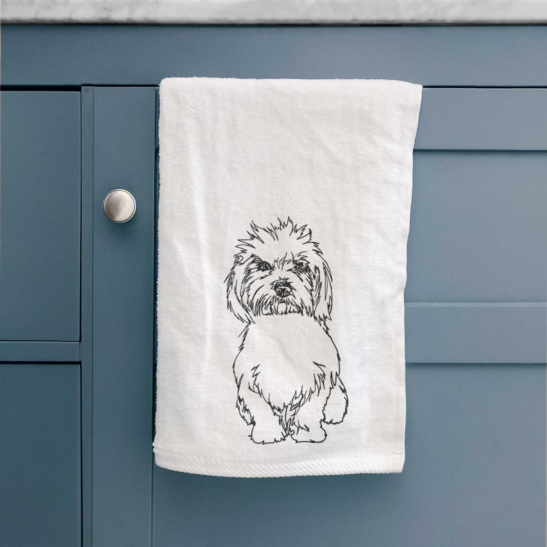 Doodled Fluffers the Coton de Tulear Decorative Hand Towel