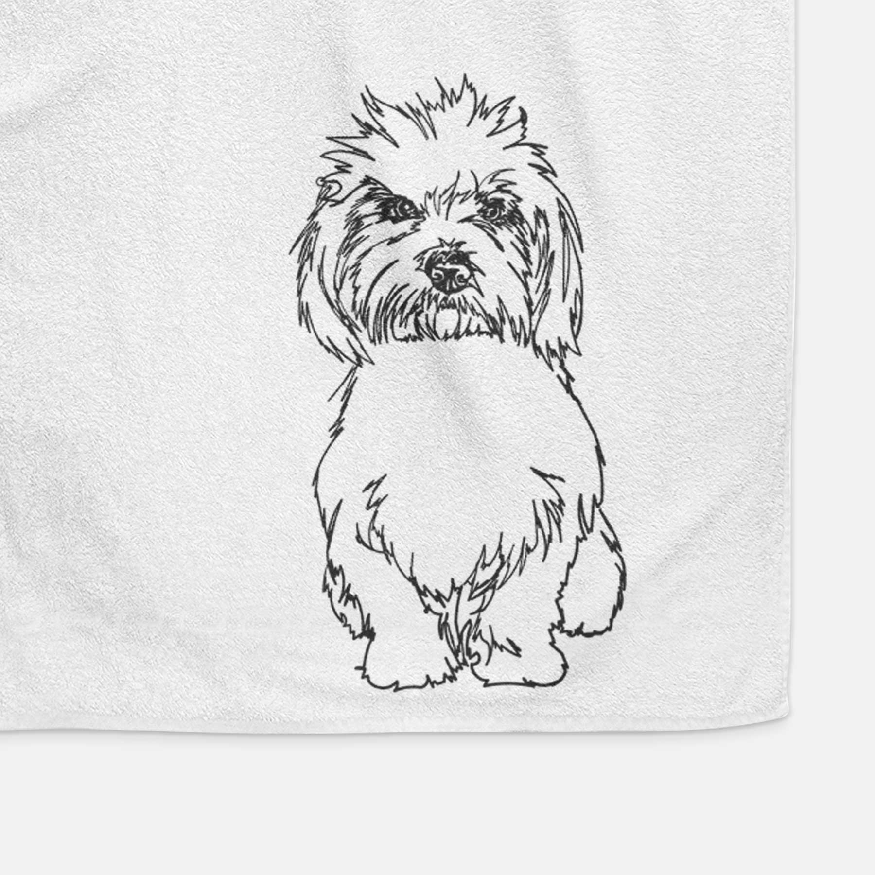 Doodled Fluffers the Coton de Tulear Decorative Hand Towel