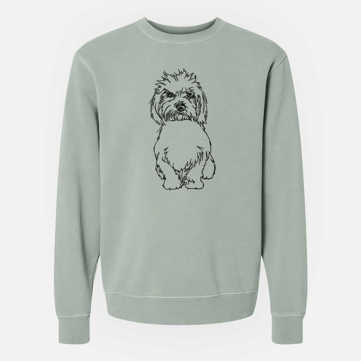 Doodled Fluffers the Coton de Tulear - Unisex Pigment Dyed Crew Sweatshirt