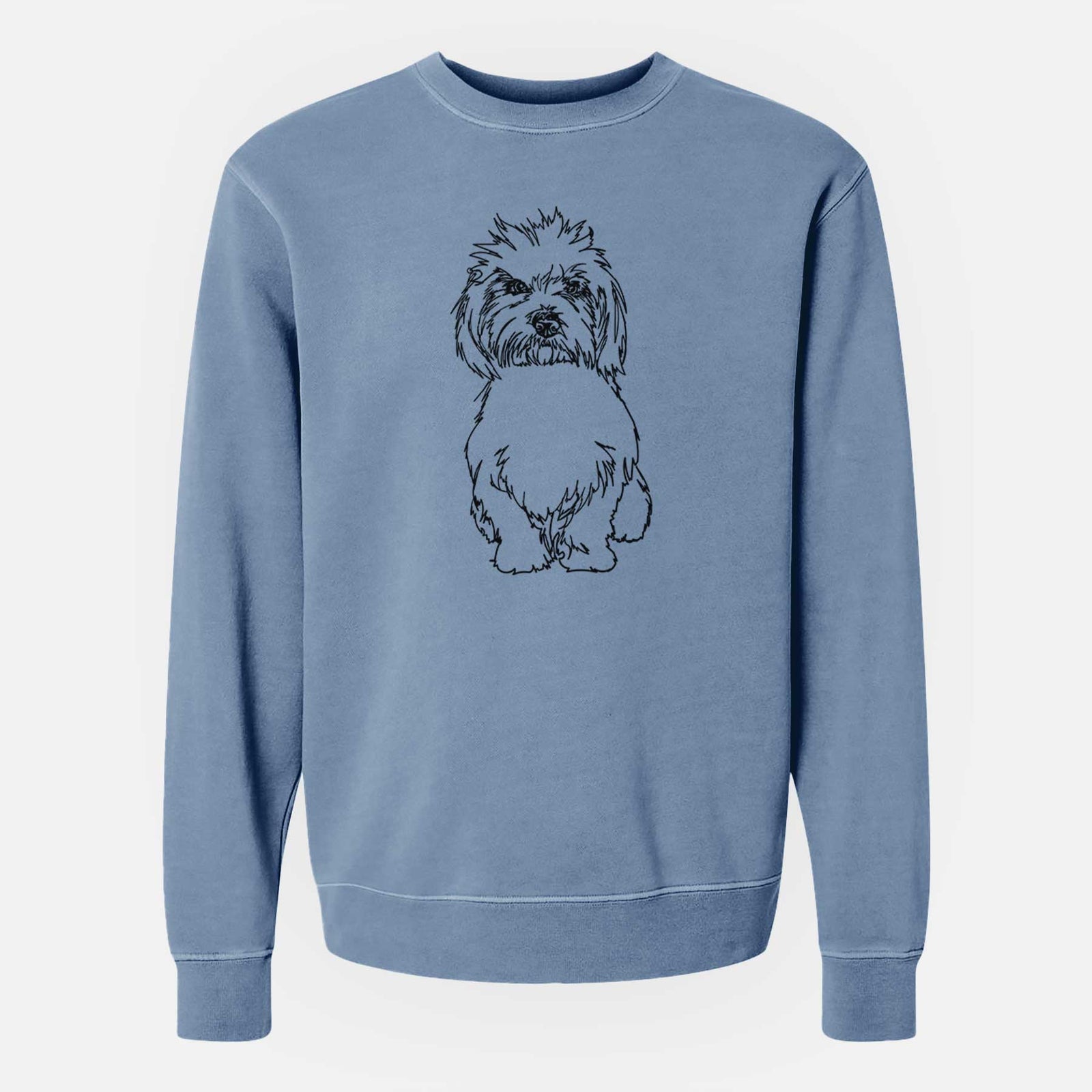 Doodled Fluffers the Coton de Tulear - Unisex Pigment Dyed Crew Sweatshirt