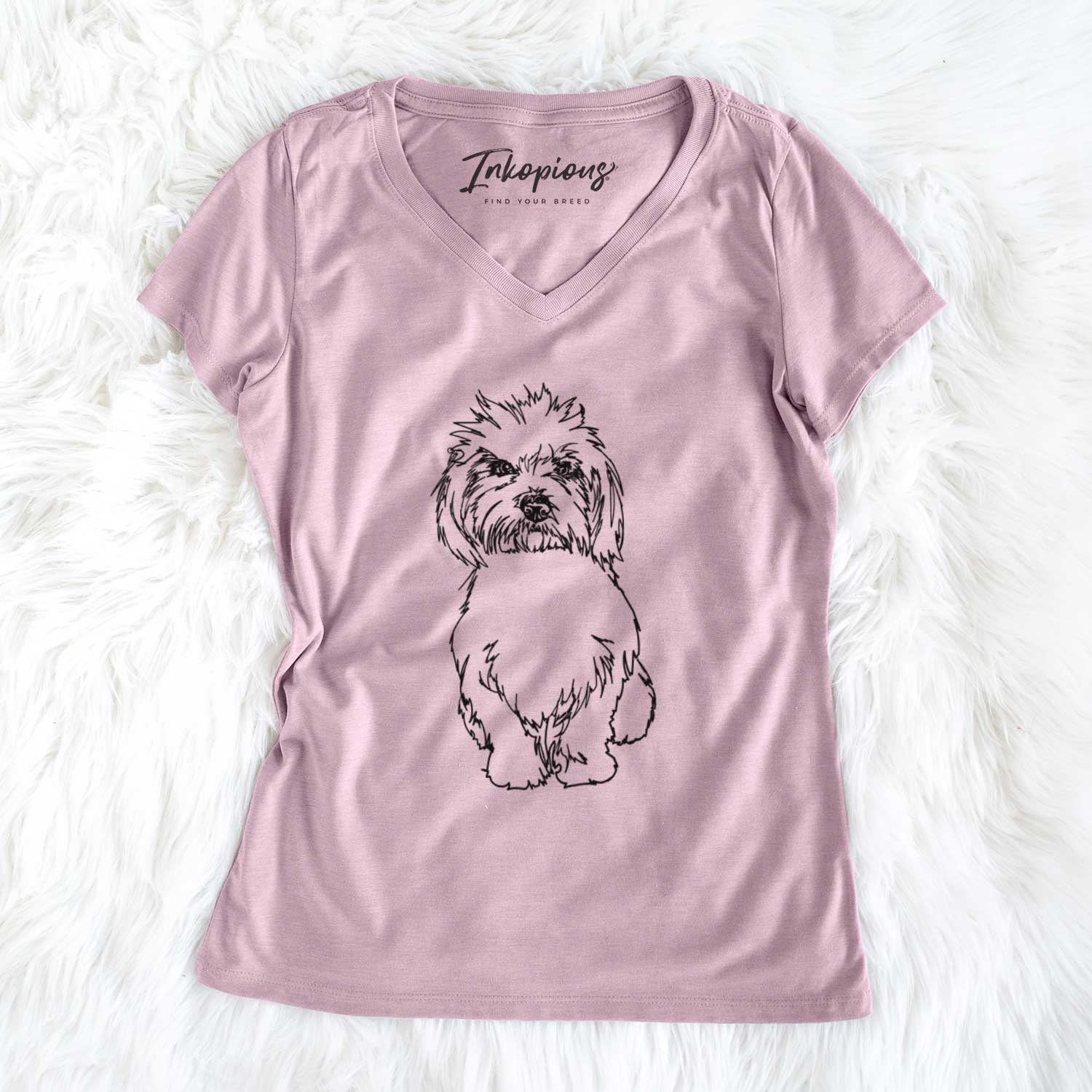 Doodled Fluffers the Coton de Tulear - Women's V-neck Shirt