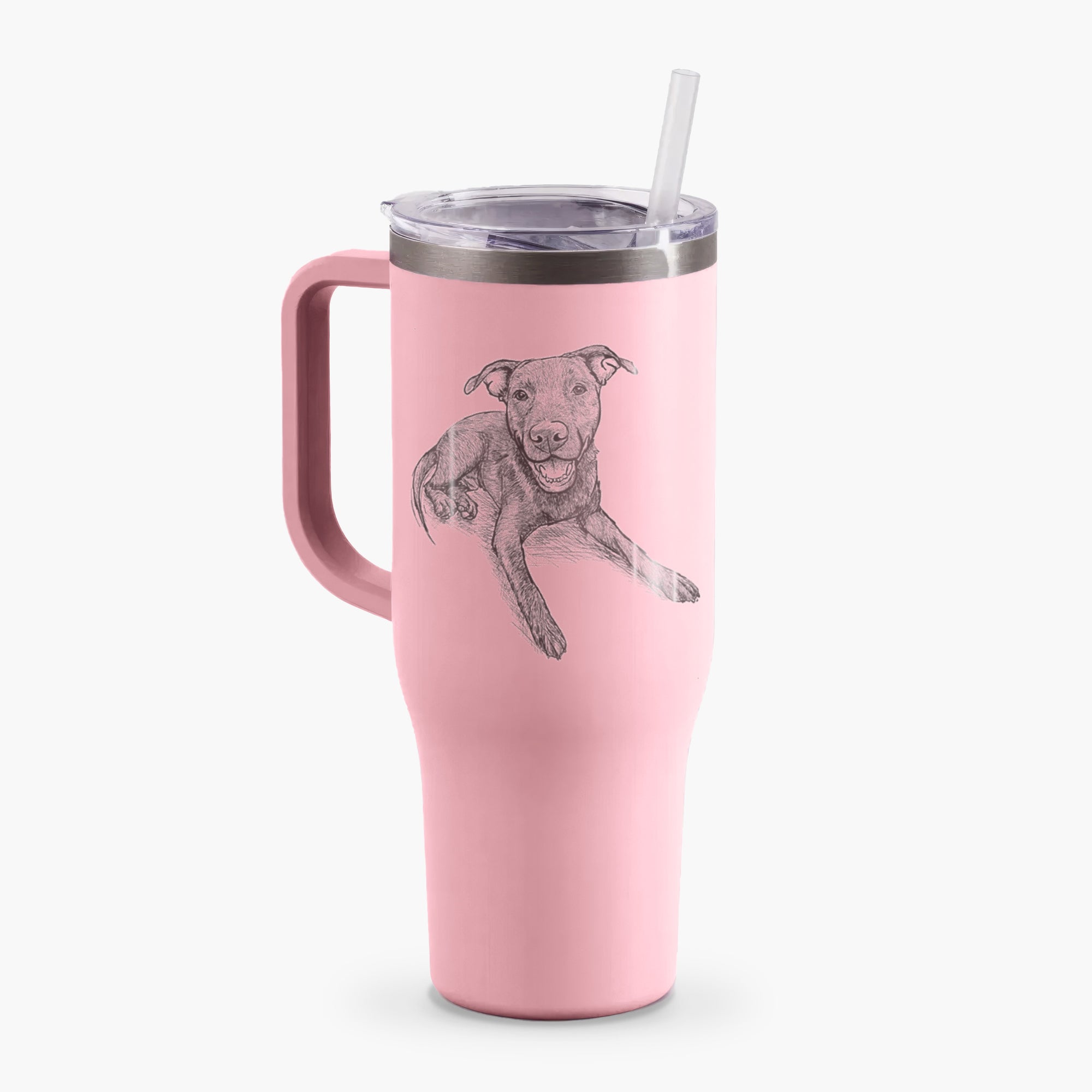 Doodled Forrest the Mixed Breed - 40oz Tumbler with Handle