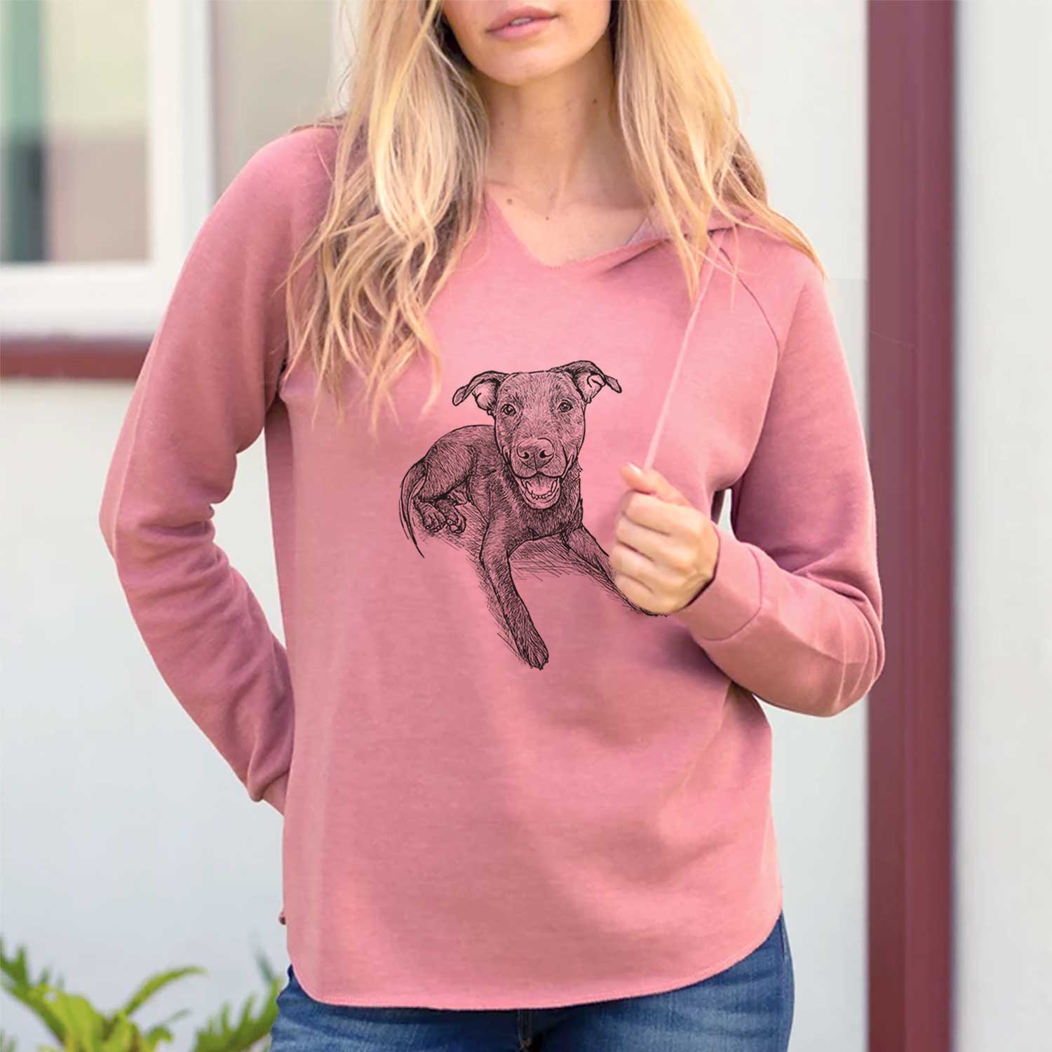 Doodled Forrest the Mixed Breed - Cali Wave Hooded Sweatshirt