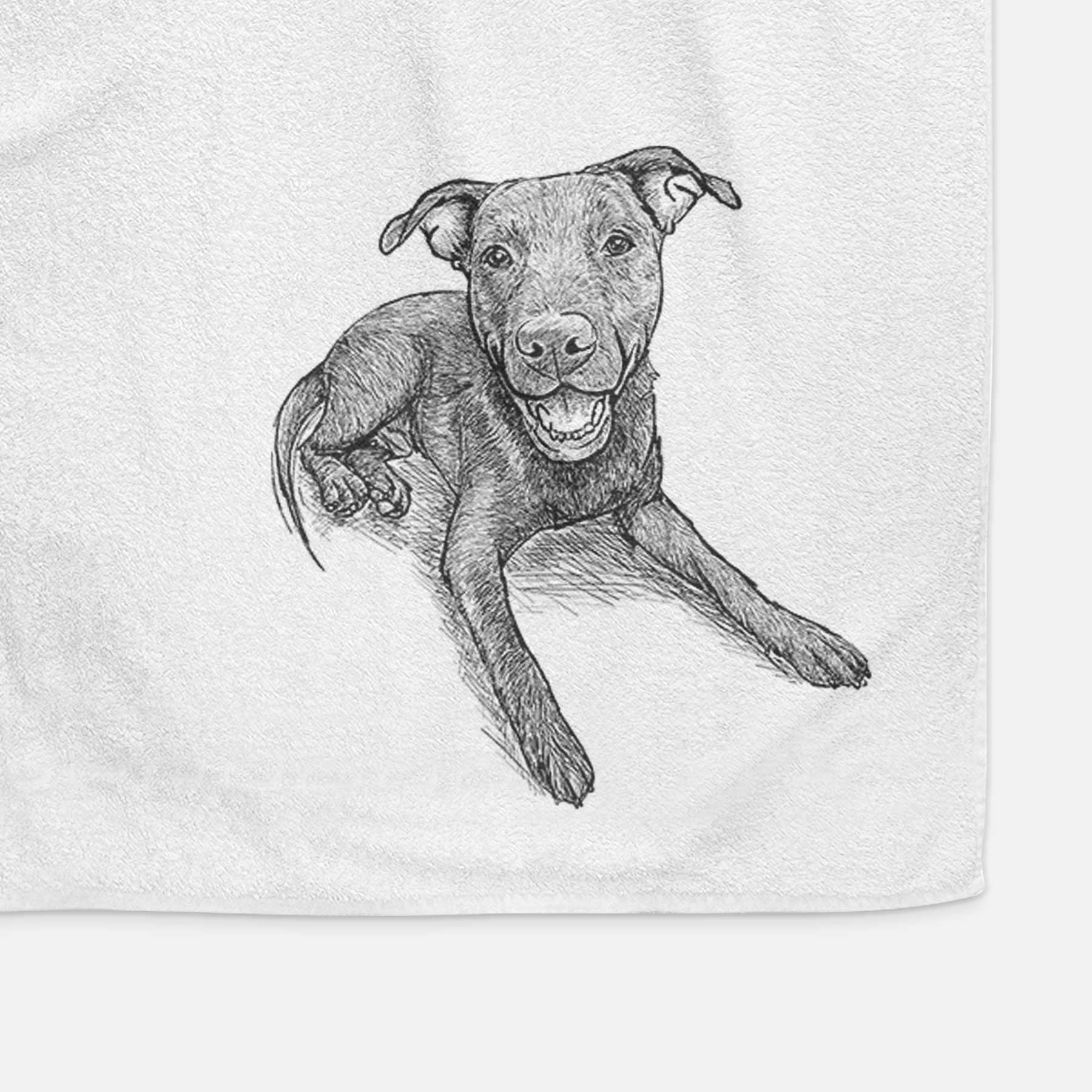 Doodled Forrest the Mixed Breed Decorative Hand Towel