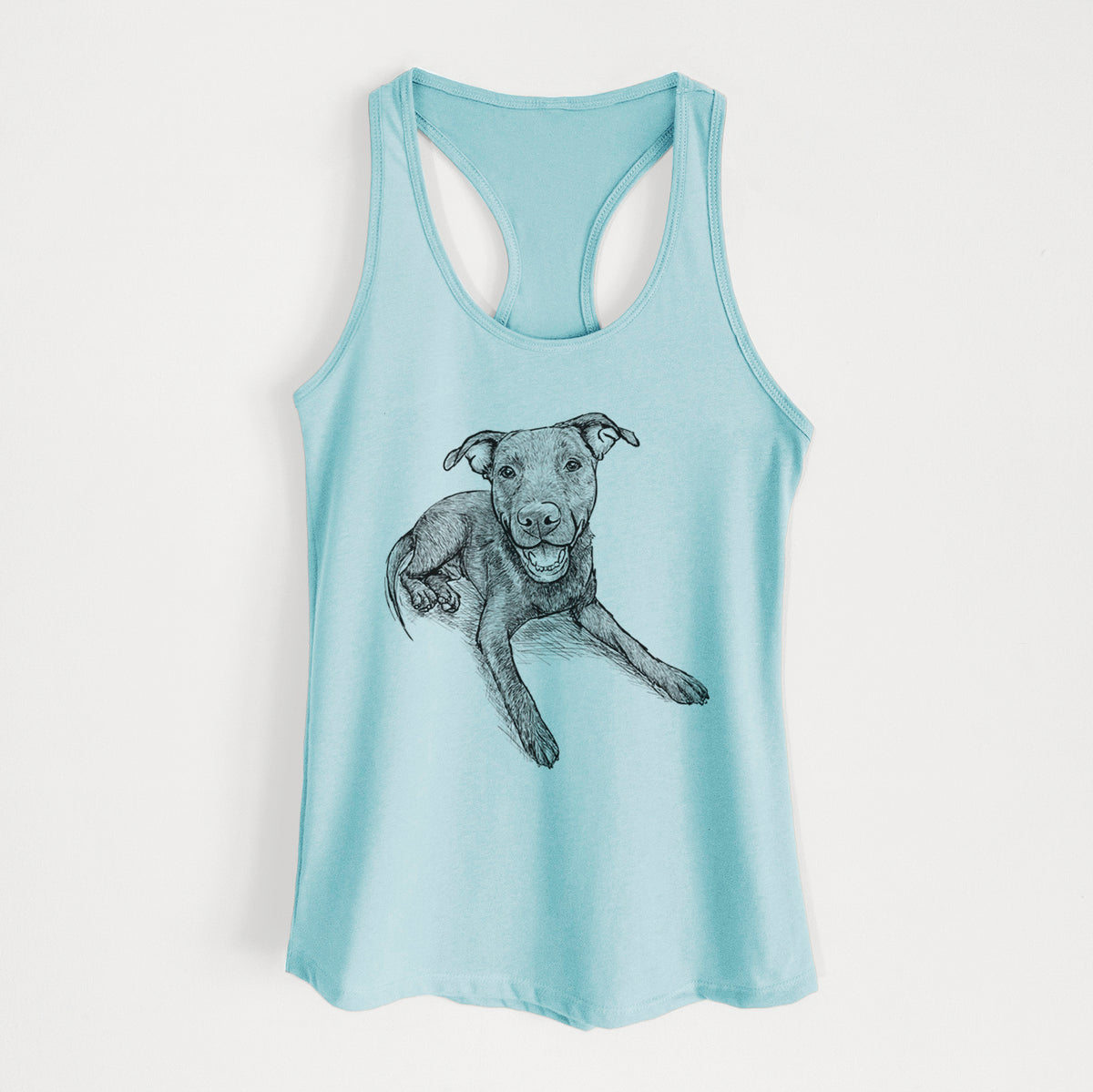 Doodled Forrest the Mixed Breed - Women&#39;s Racerback Tanktop