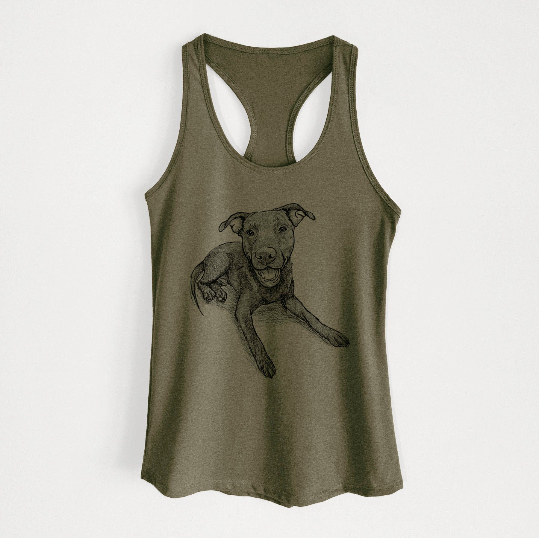 Doodled Forrest the Mixed Breed - Women's Racerback Tanktop