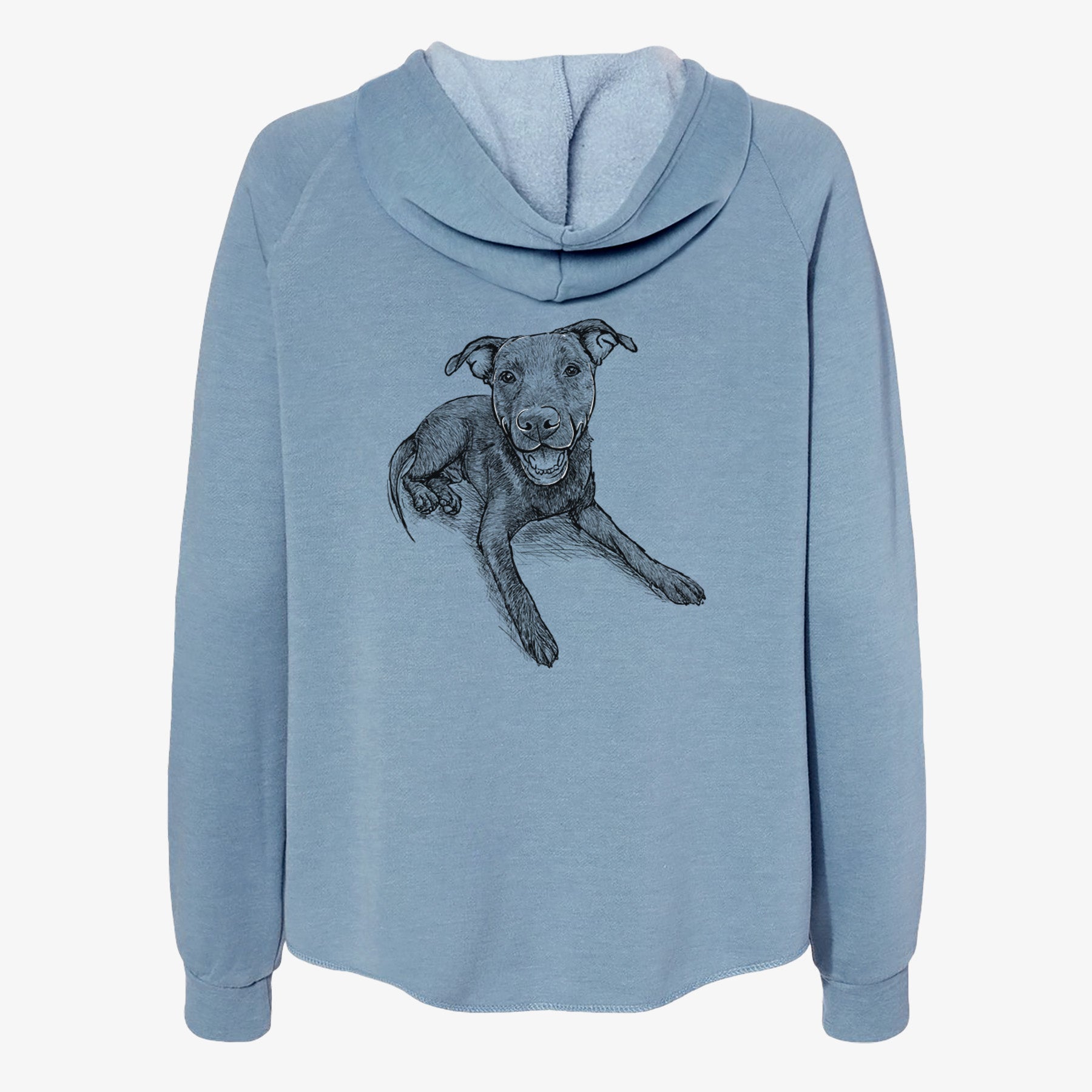 Doodled Forrest the Mixed Breed - Women's Cali Wave Zip-Up Sweatshirt