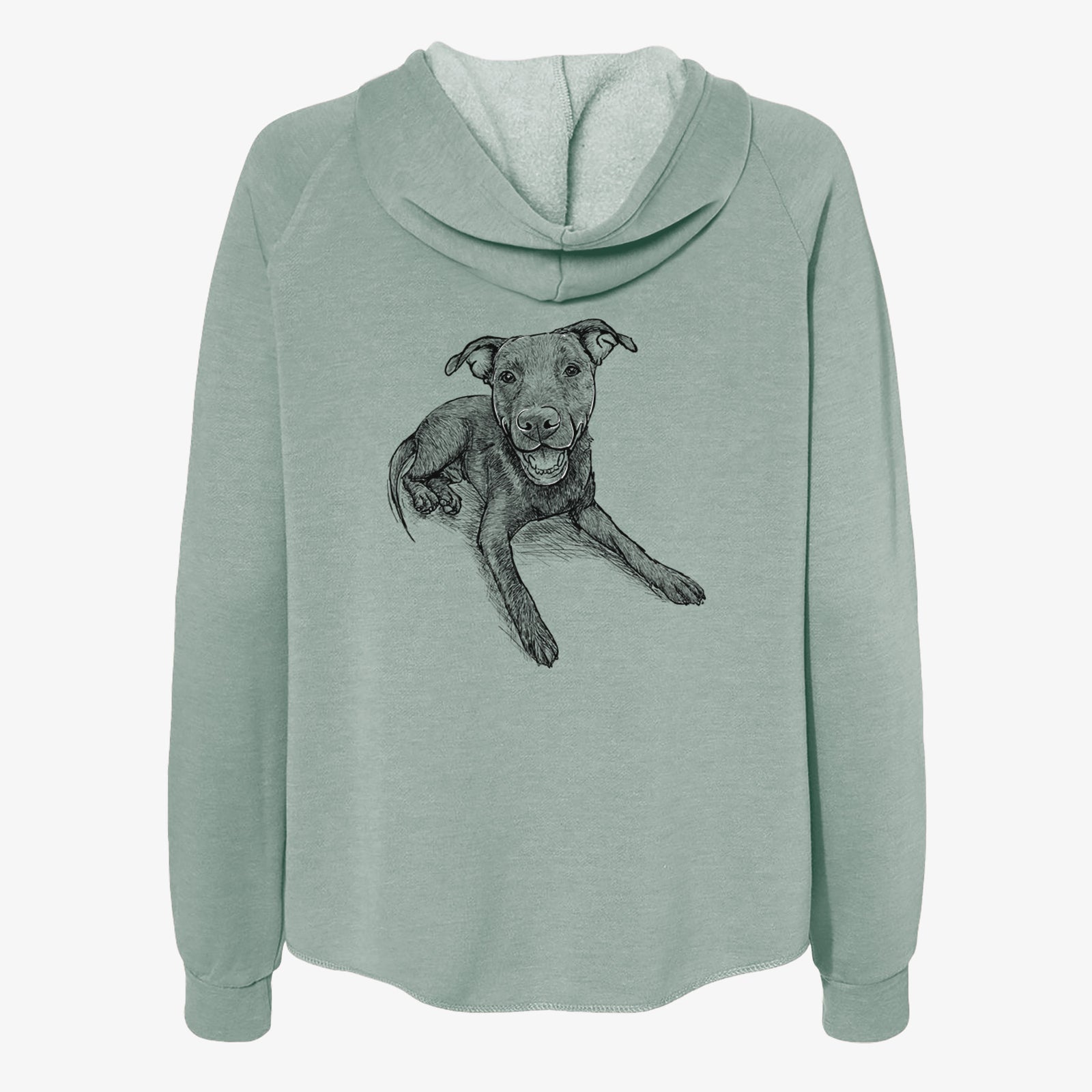 Doodled Forrest the Mixed Breed - Women's Cali Wave Zip-Up Sweatshirt