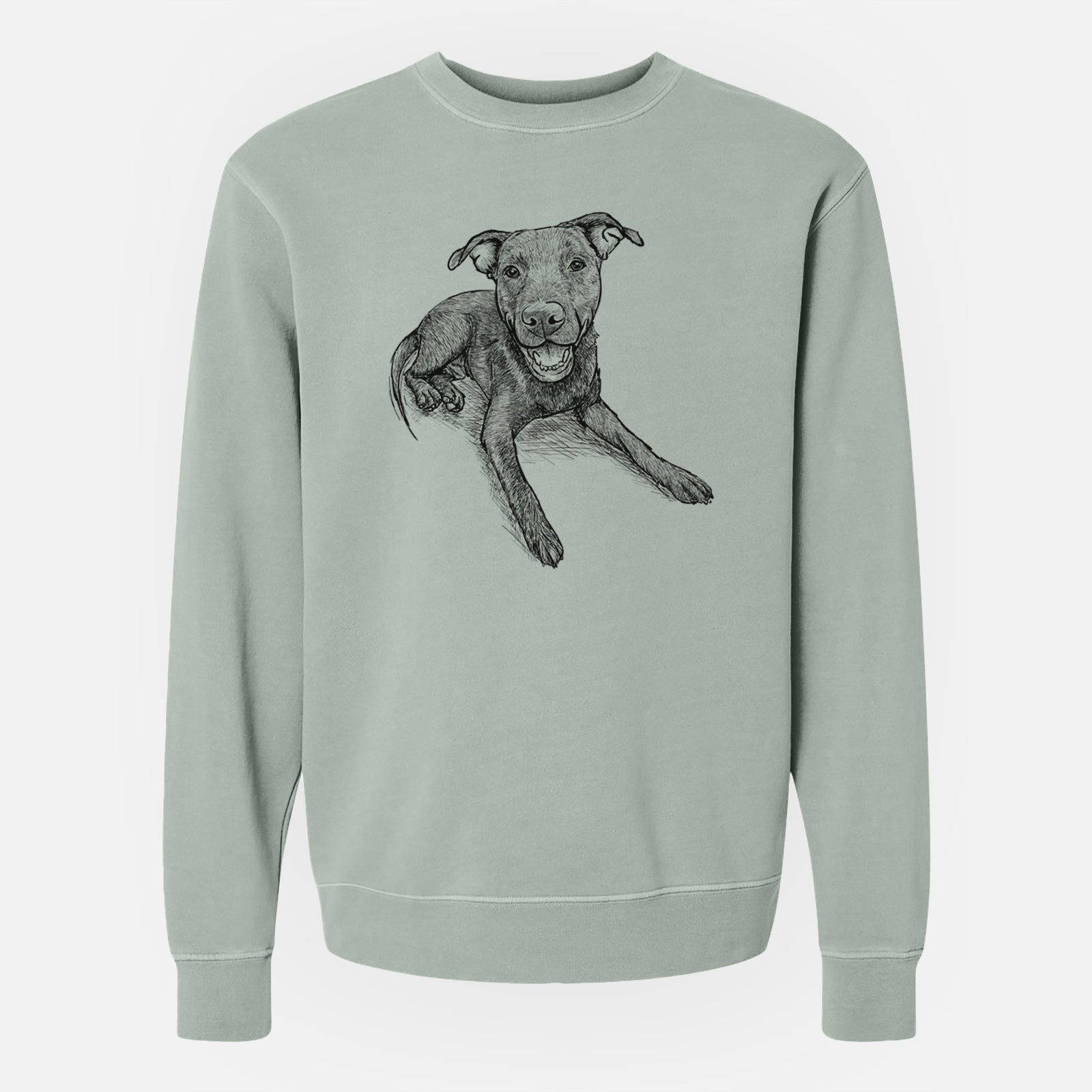 Doodled Forrest the Mixed Breed - Unisex Pigment Dyed Crew Sweatshirt