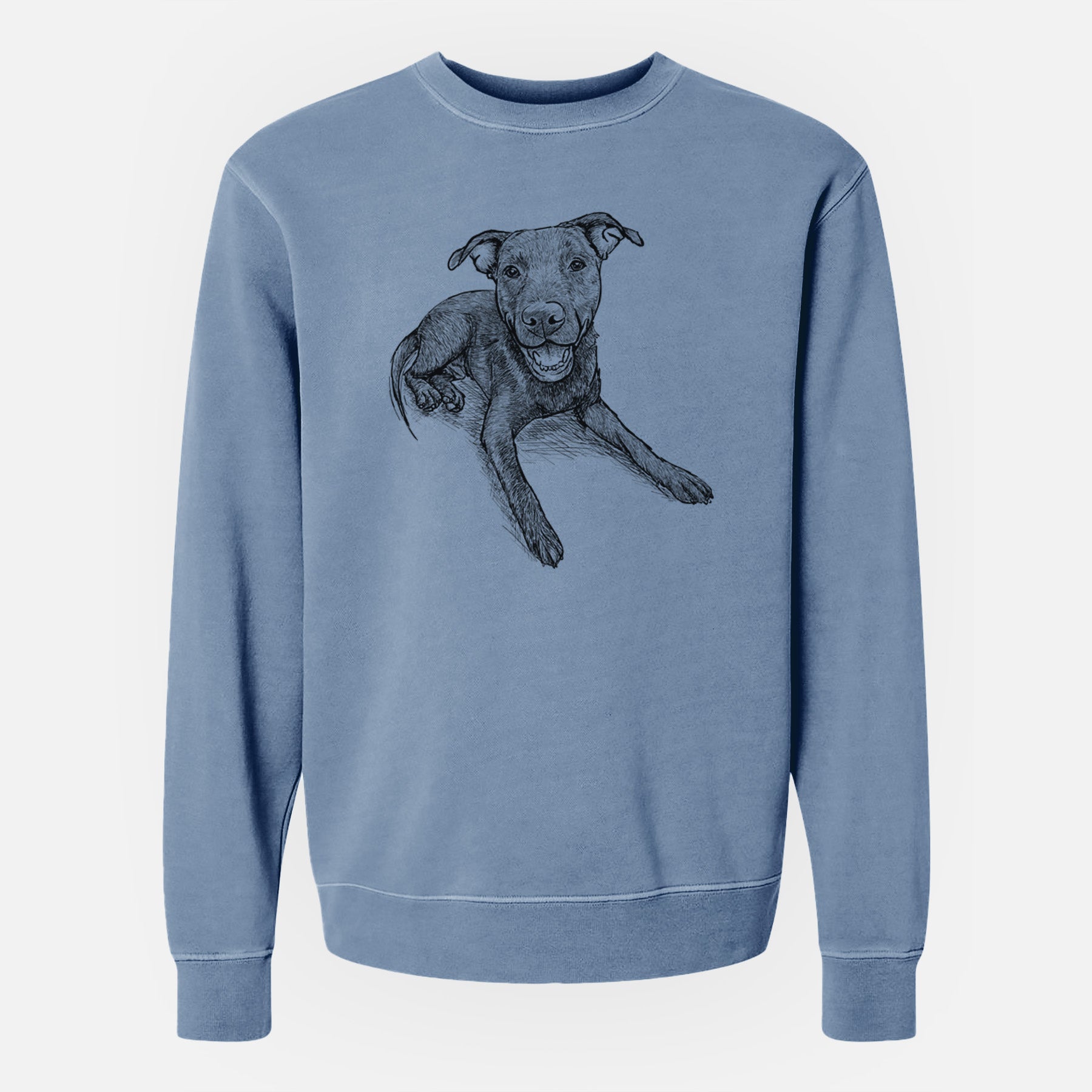 Doodled Forrest the Mixed Breed - Unisex Pigment Dyed Crew Sweatshirt