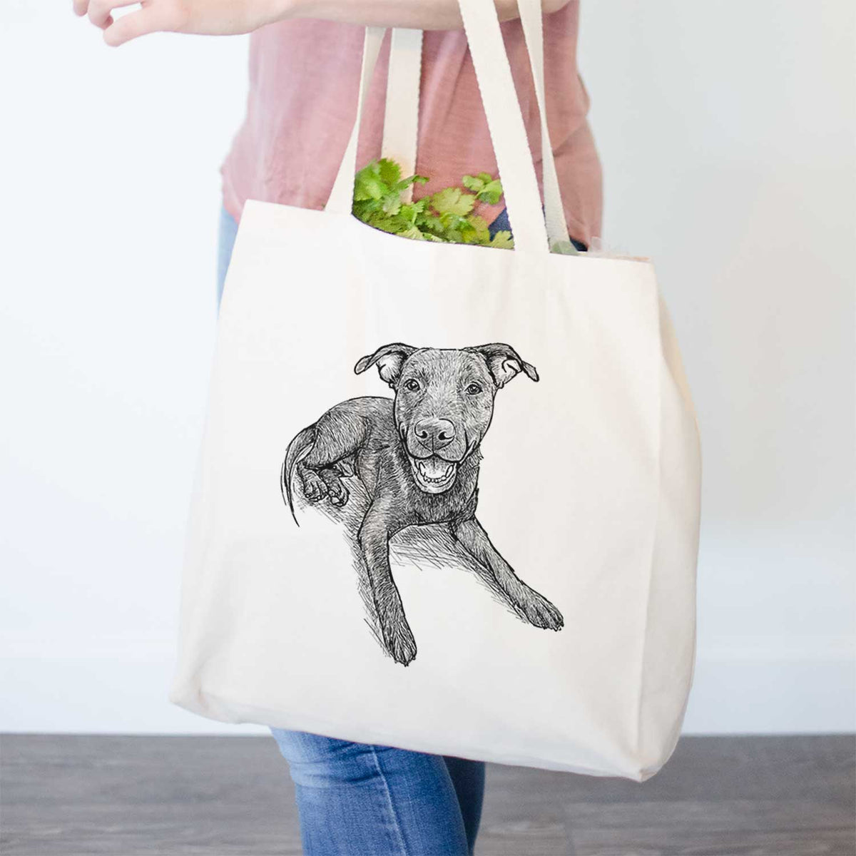 Doodled Forrest the Mixed Breed - Tote Bag