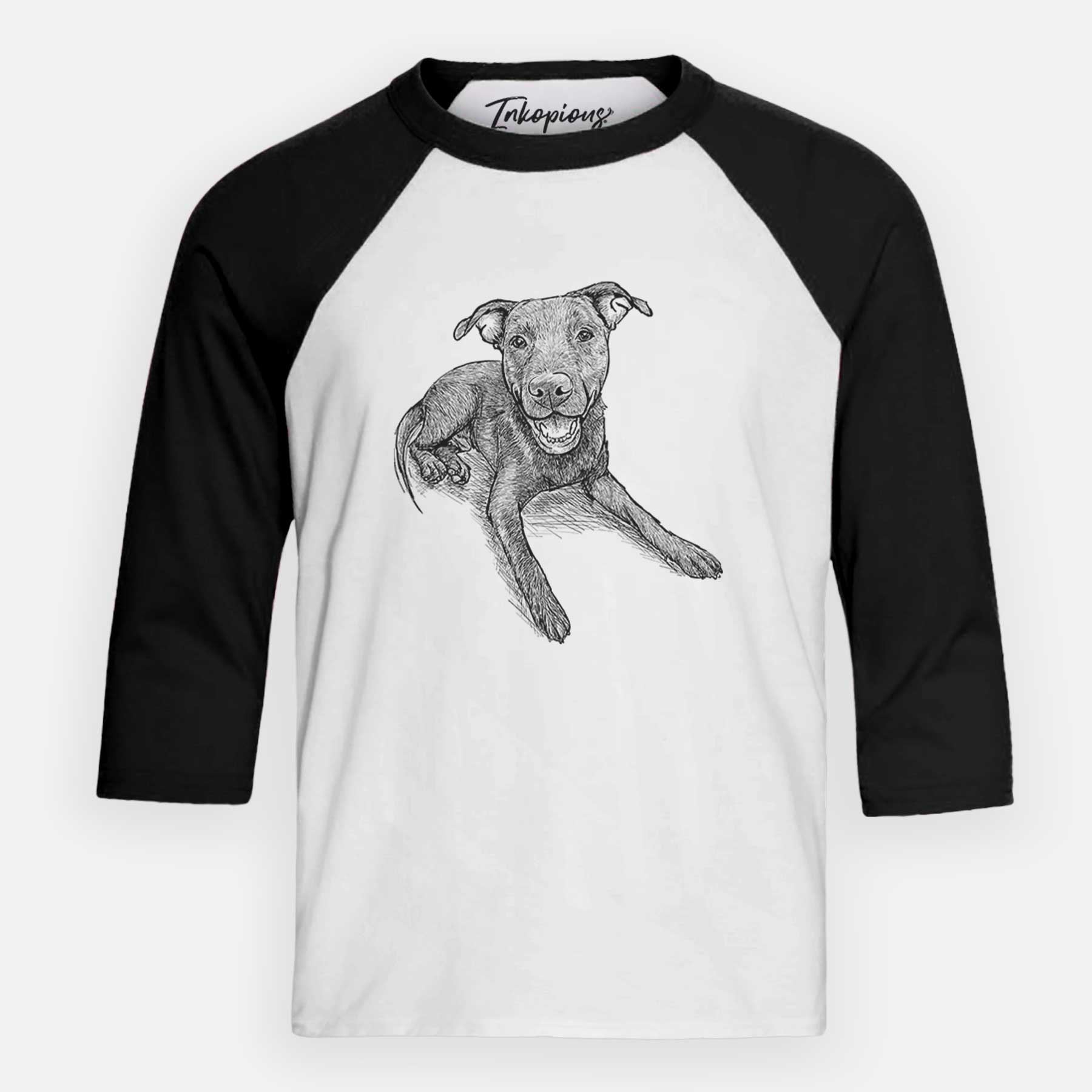 Doodled Forrest the Mixed Breed - Youth 3/4 Long Sleeve