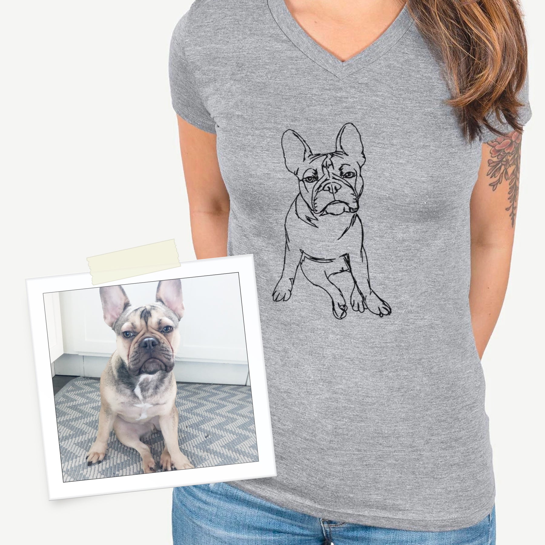 Custom Doodled Pet Portrait | T-Shirt