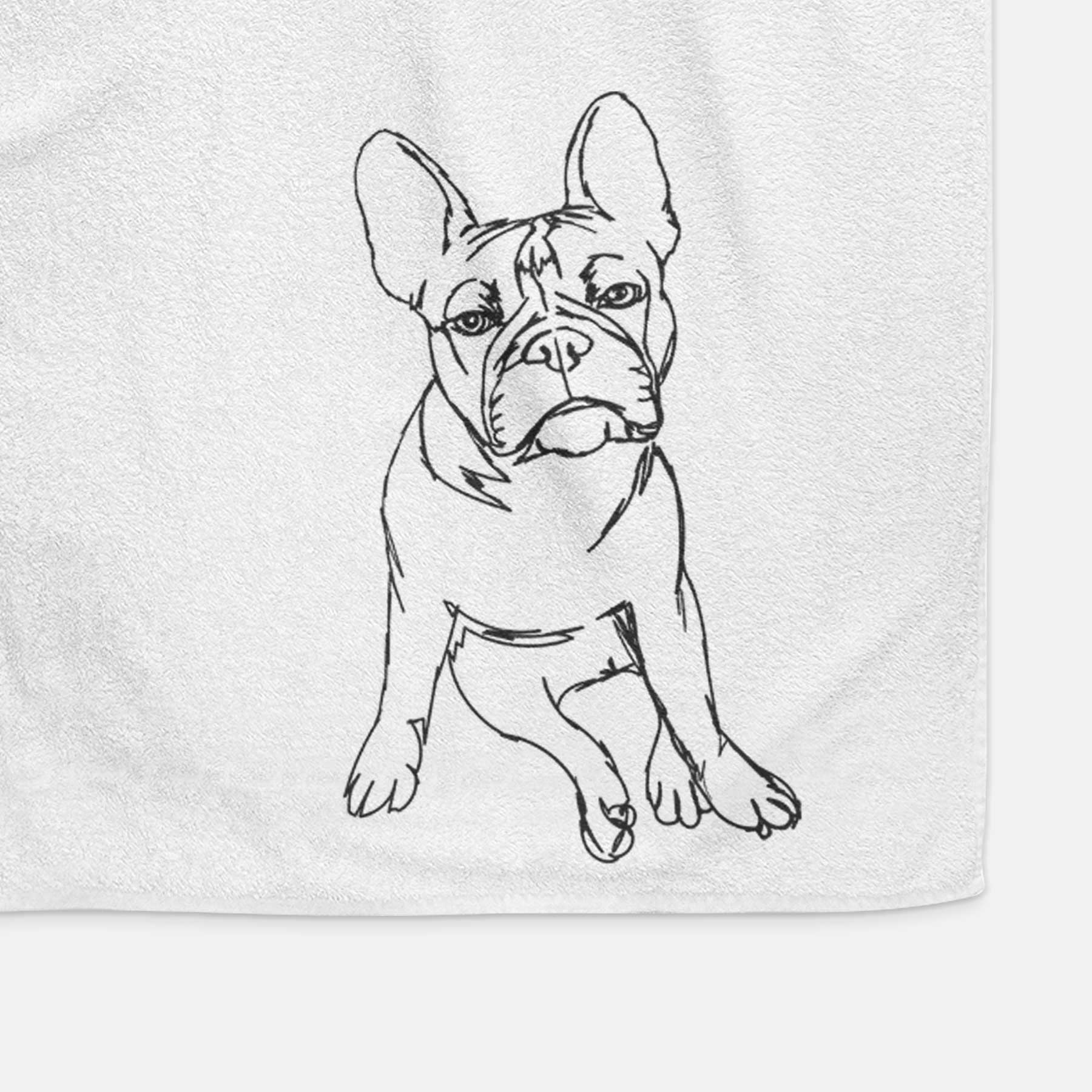 Doodled Frankenstein the French Bulldog Puppy Decorative Hand Towel